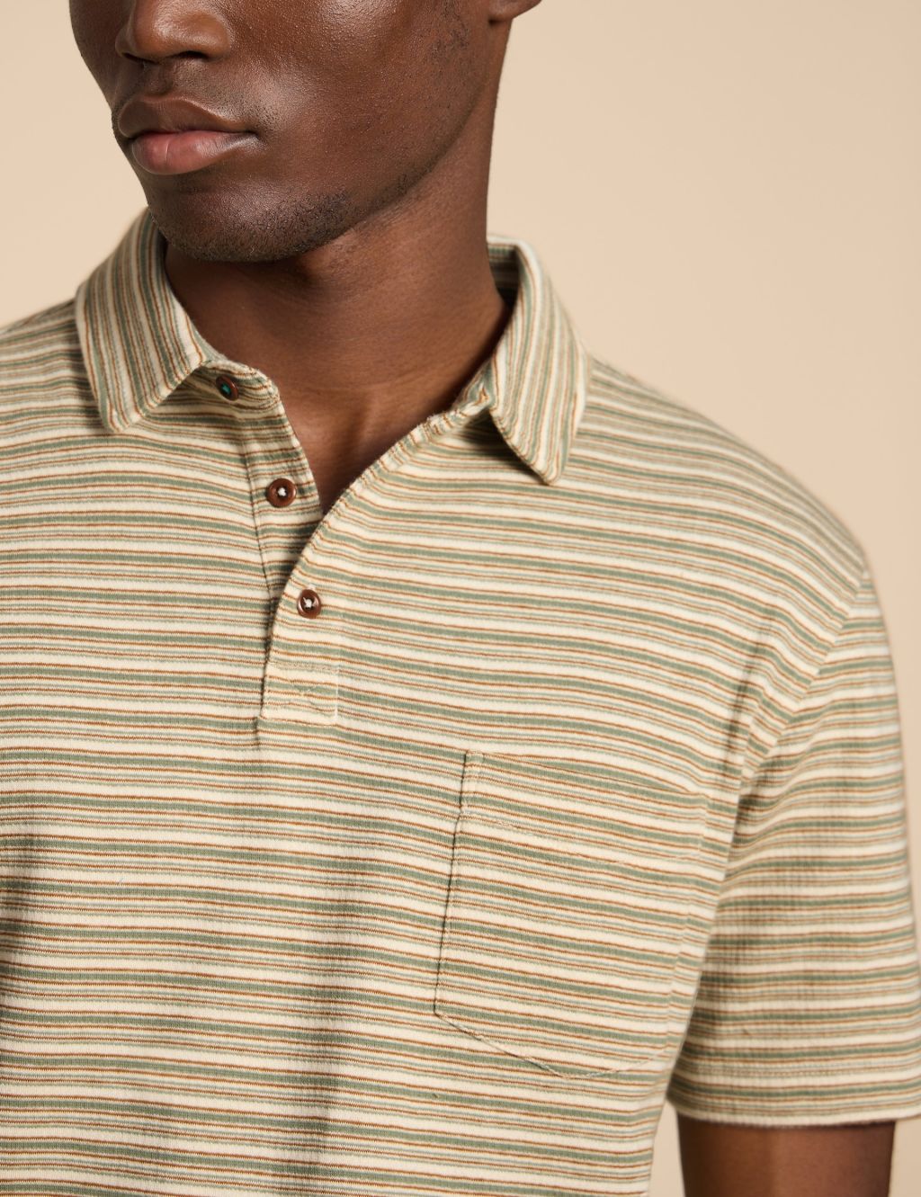 Pure Cotton Striped Polo Shirt 2 of 3