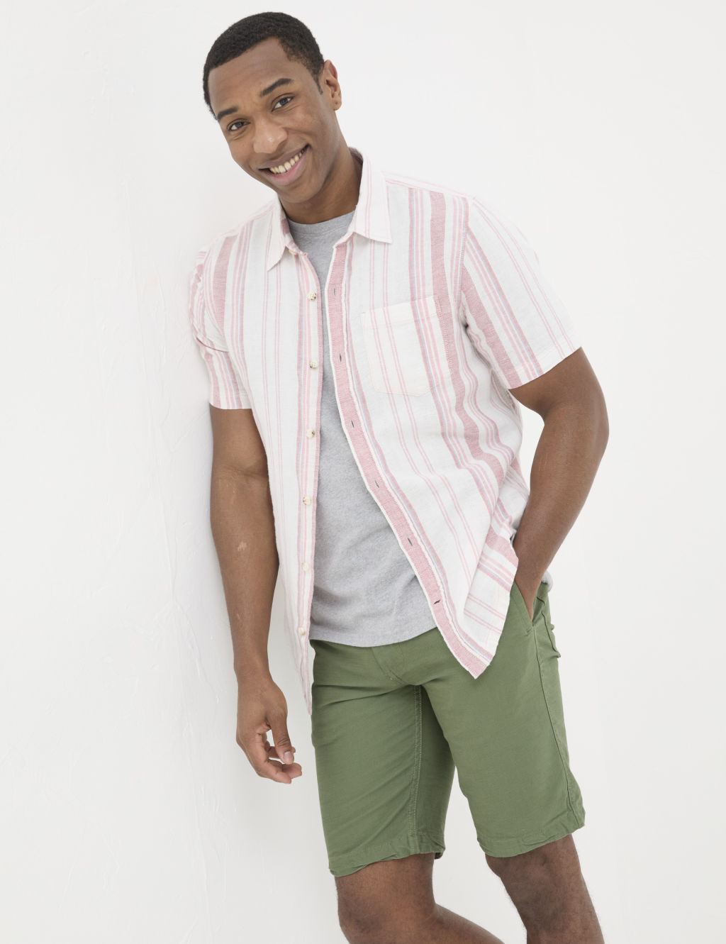 Linen Blend Striped Shirt