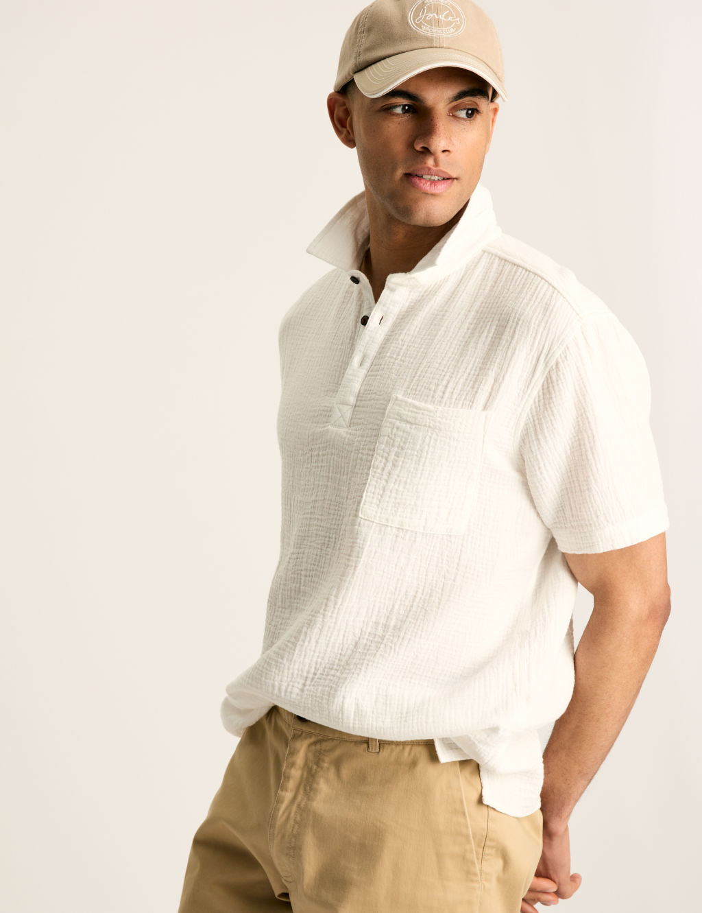 Pure Cotton Collared Textured T-Shirt 2 of 7