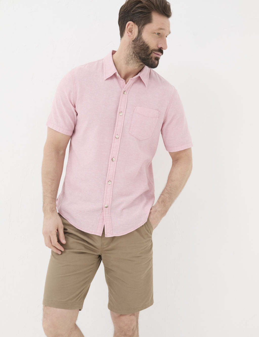 Linen Blend Oxford Shirt