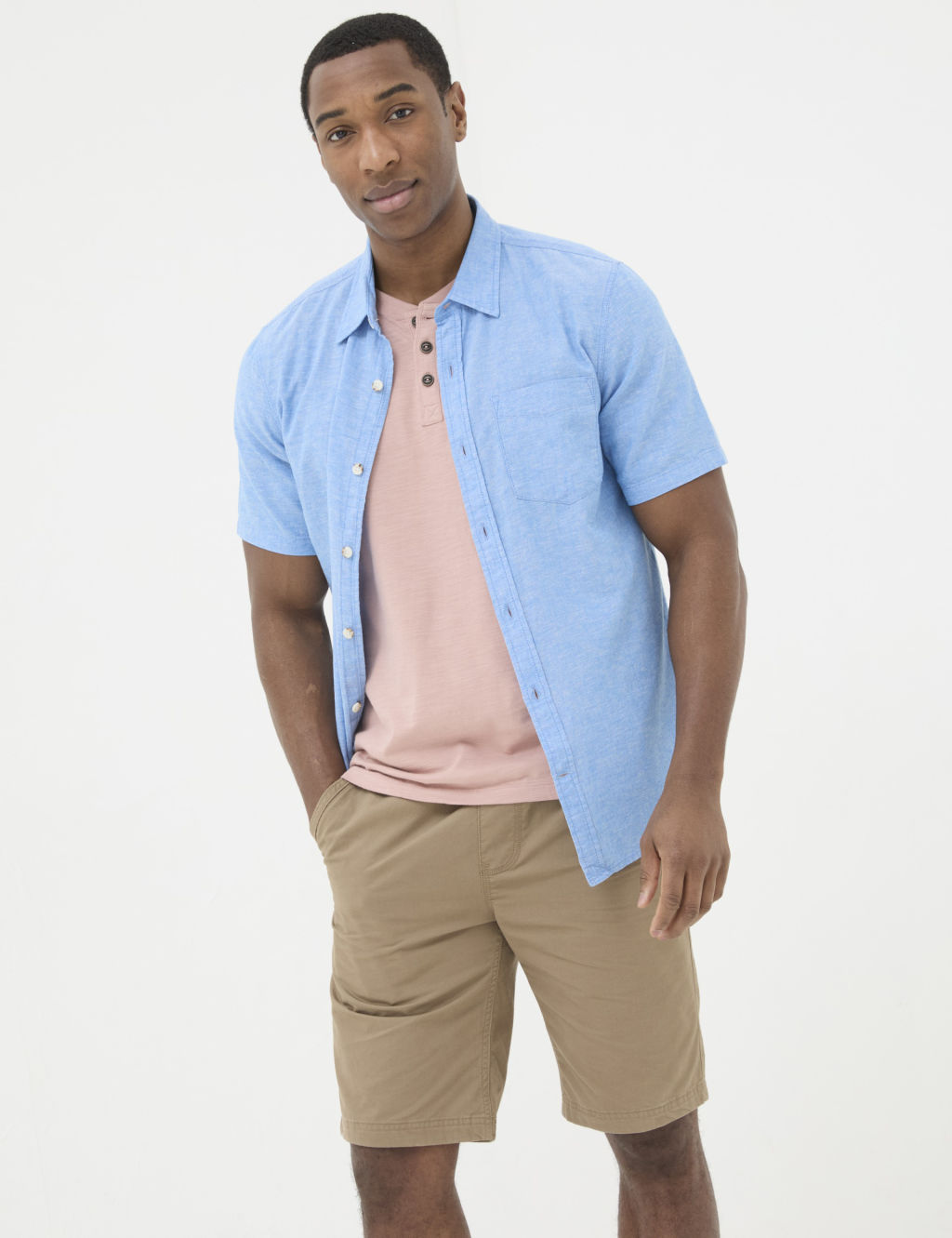 Linen Blend Oxford Shirt