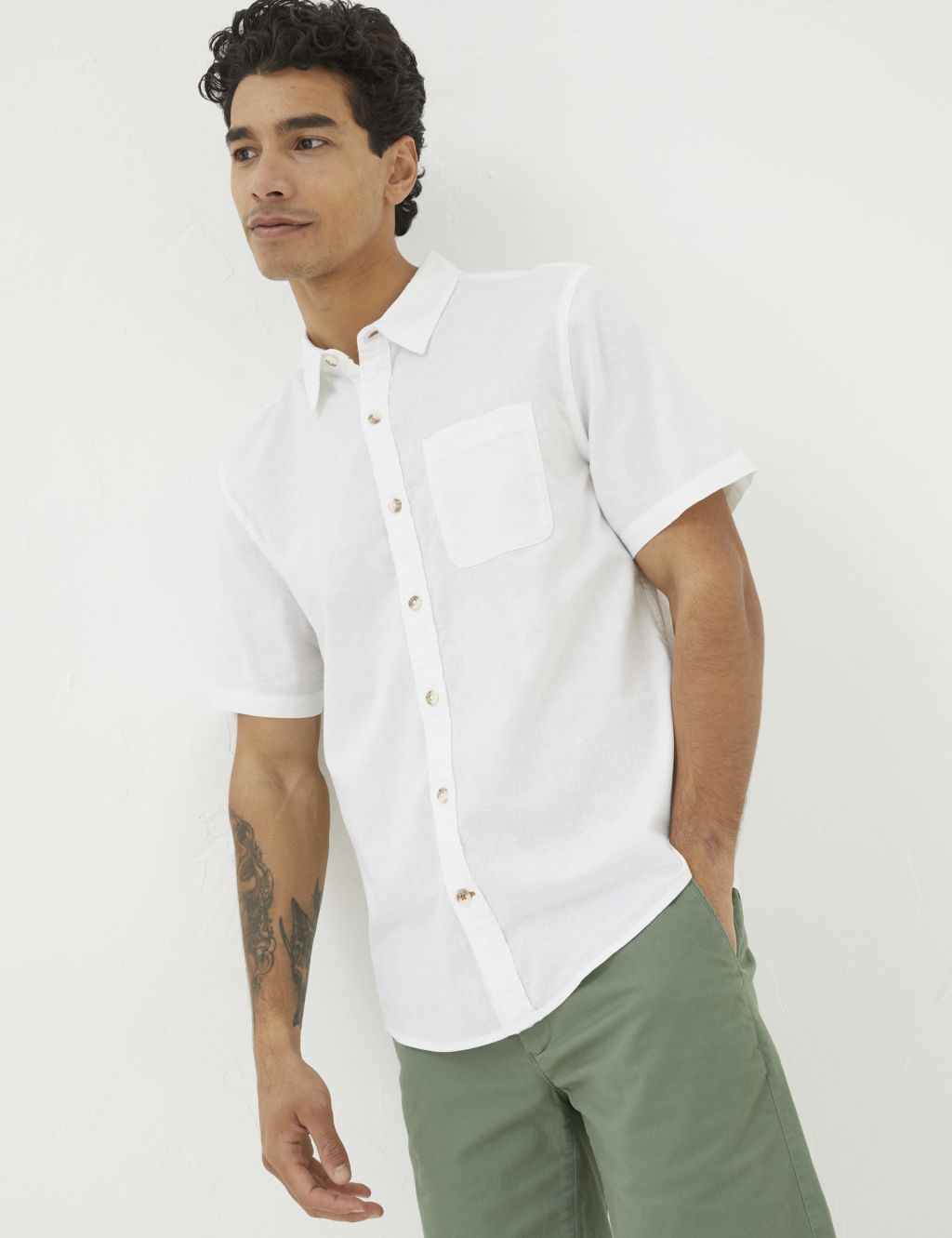 Linen Blend Oxford Shirt