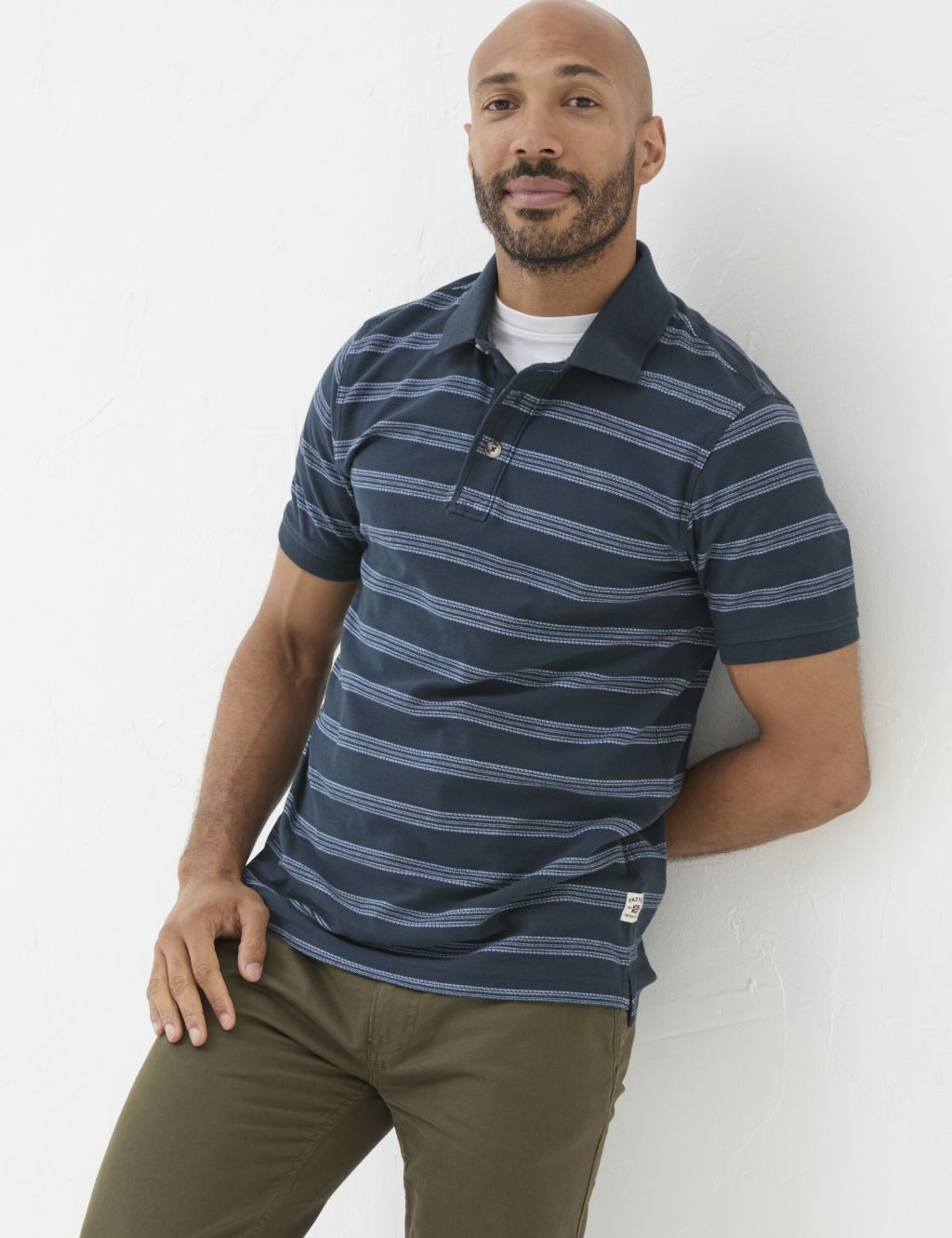 Pure Cotton Striped Polo Shirt