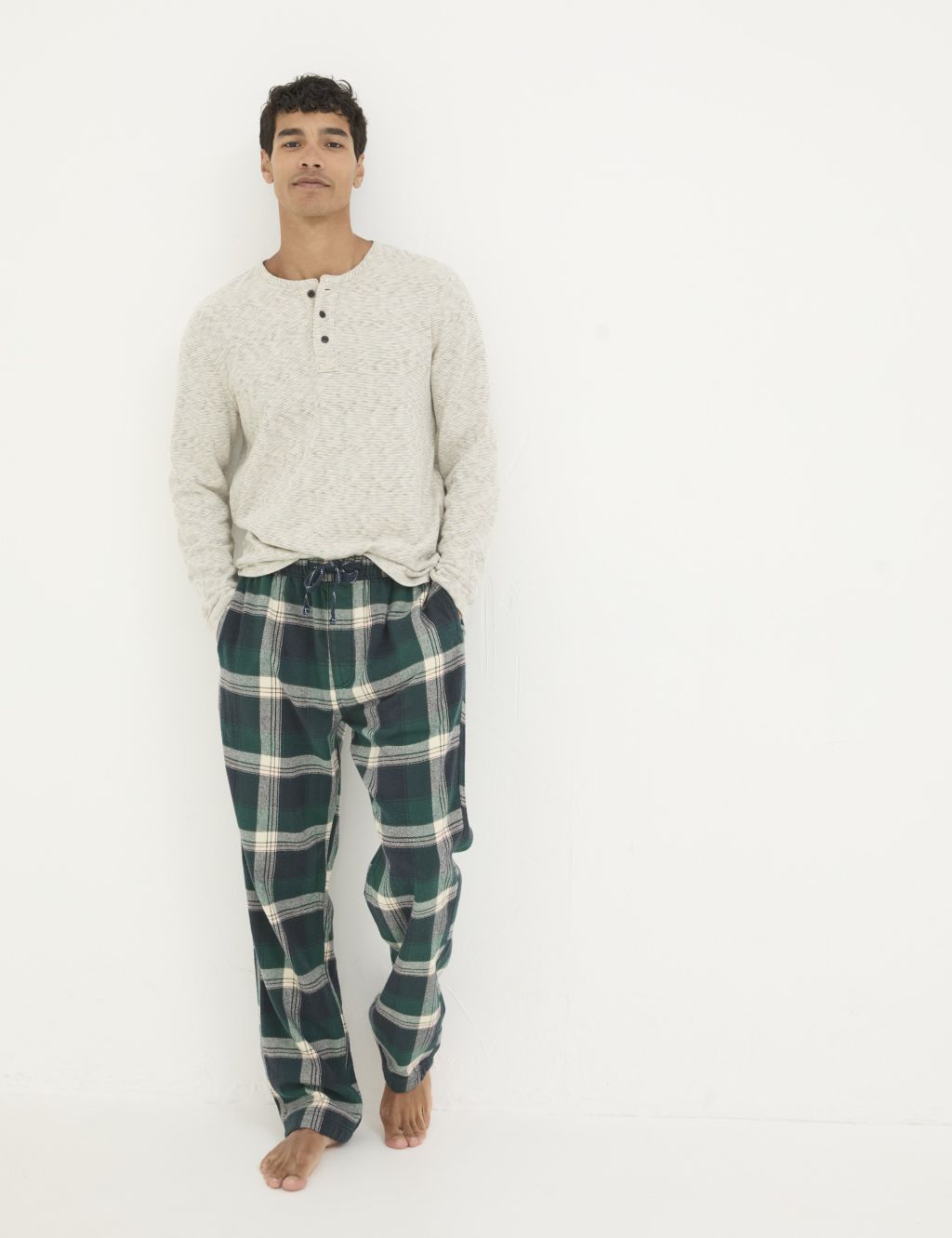 Pure Cotton Checked Pyjama Bottoms
