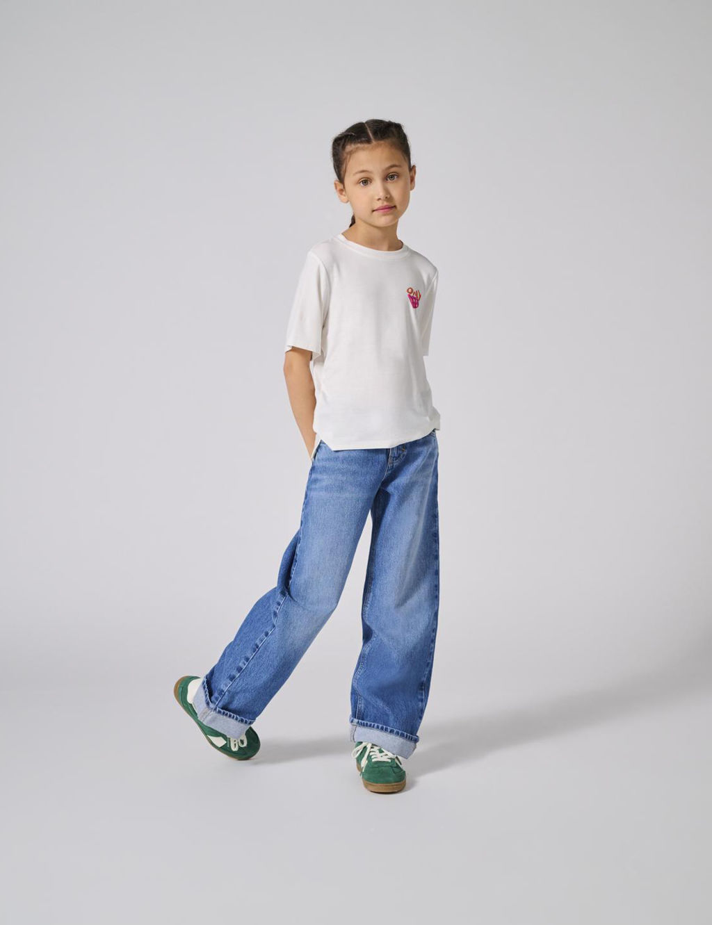 Regular Denim Wide Leg Jeans (8-14 Yrs)