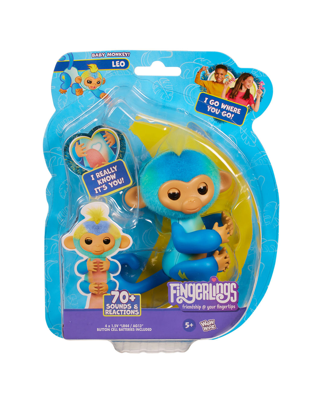 Fingerlings Leo Monkey - Singe Interactif Qui Réagit Au Toucher - Plus De 70 Réactions