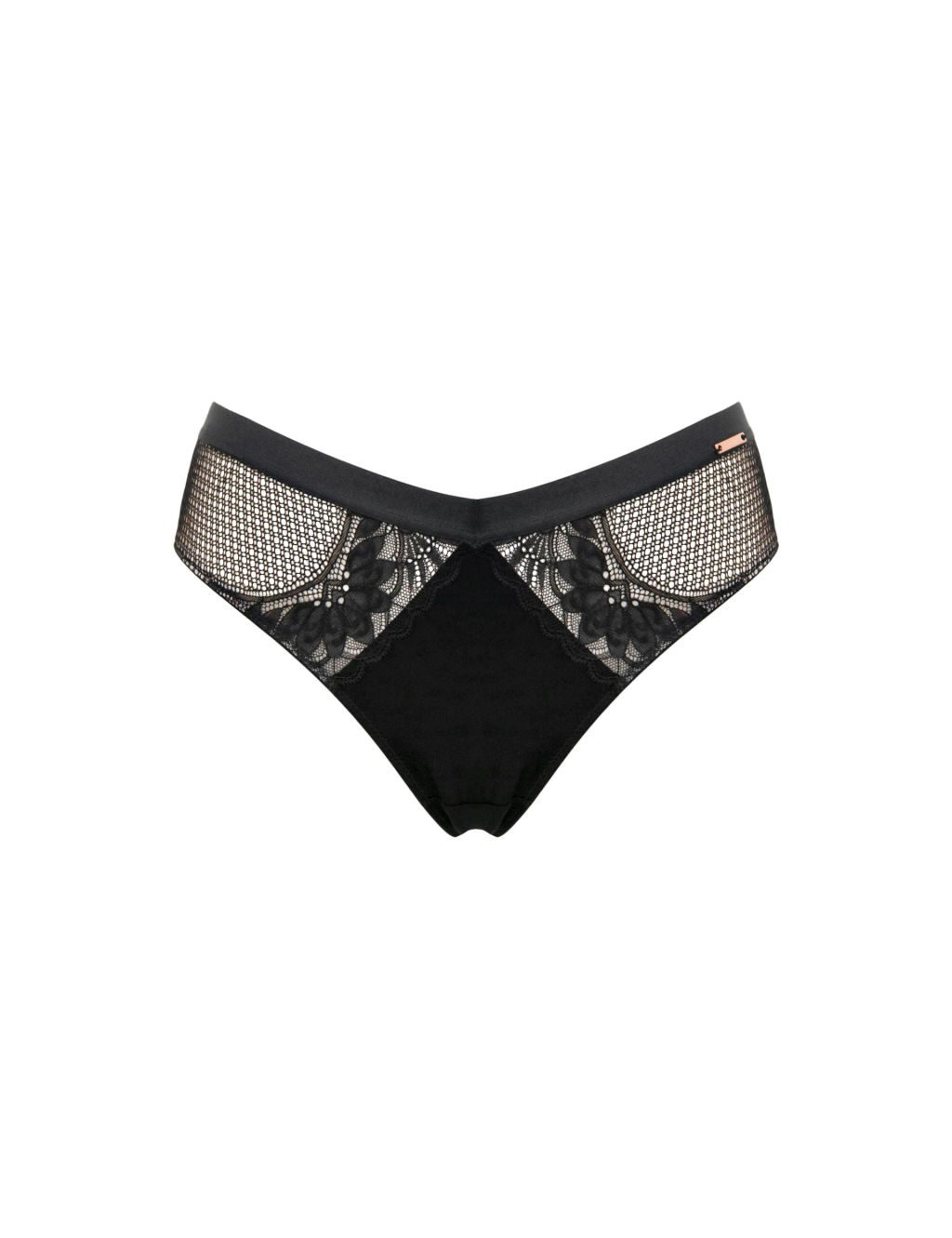 India Gatsby Mesh & Lace Briefs 1 of 7