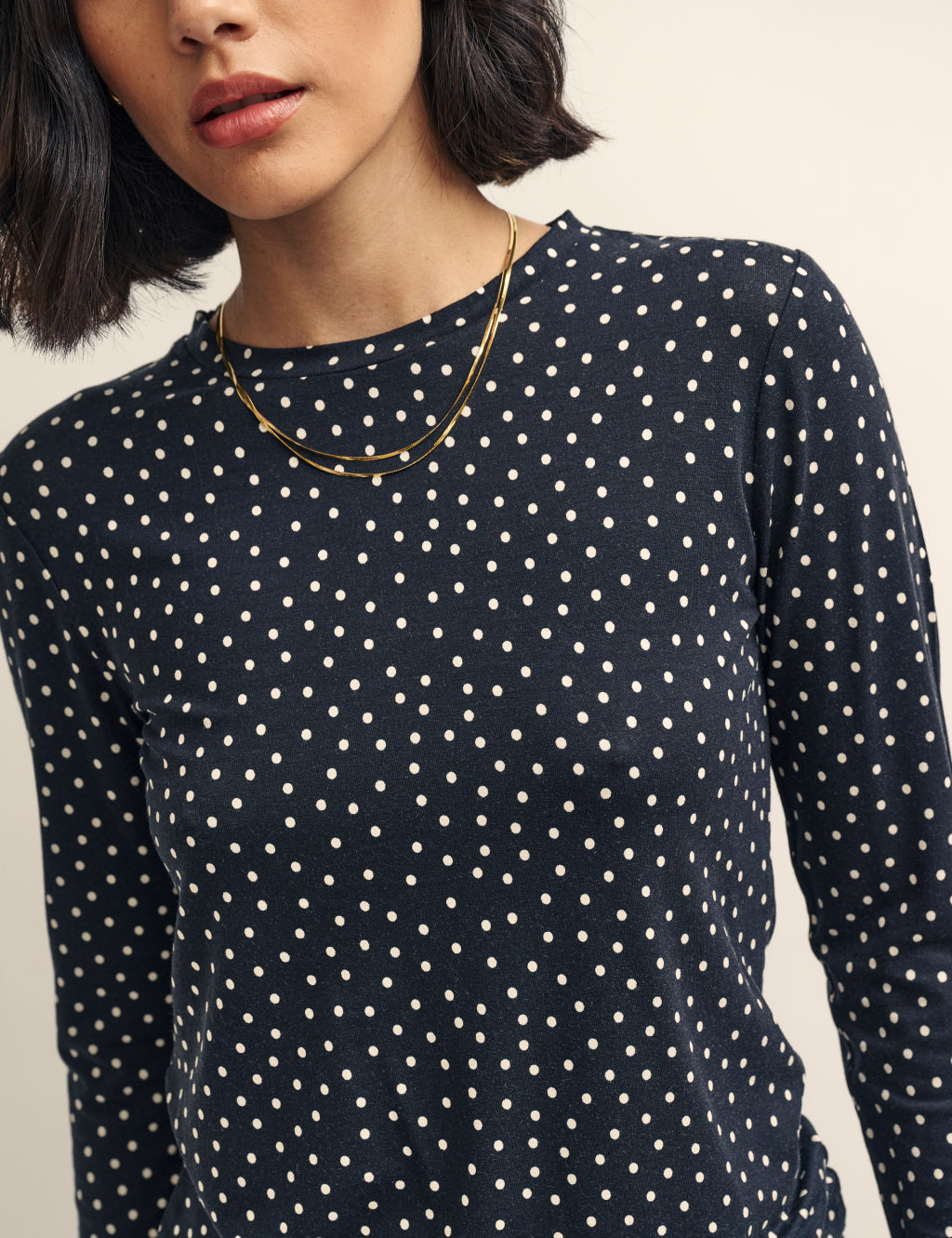 Girls Black Polka Dot Print T-Shirt