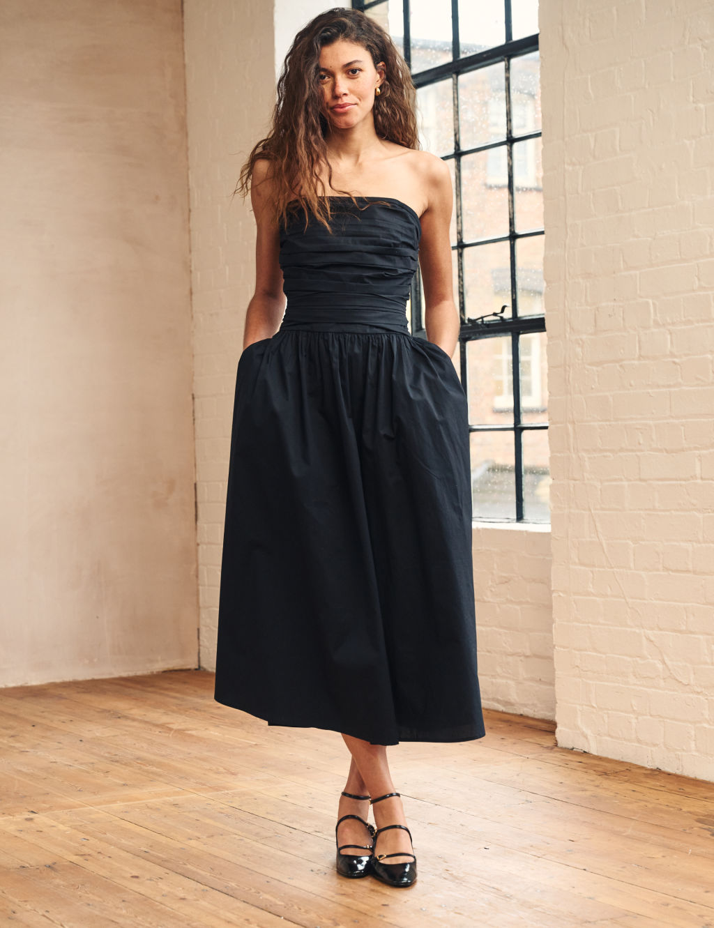 Pure Cotton Bandeau Midaxi Waisted Dress | Nobody's Child | M&S