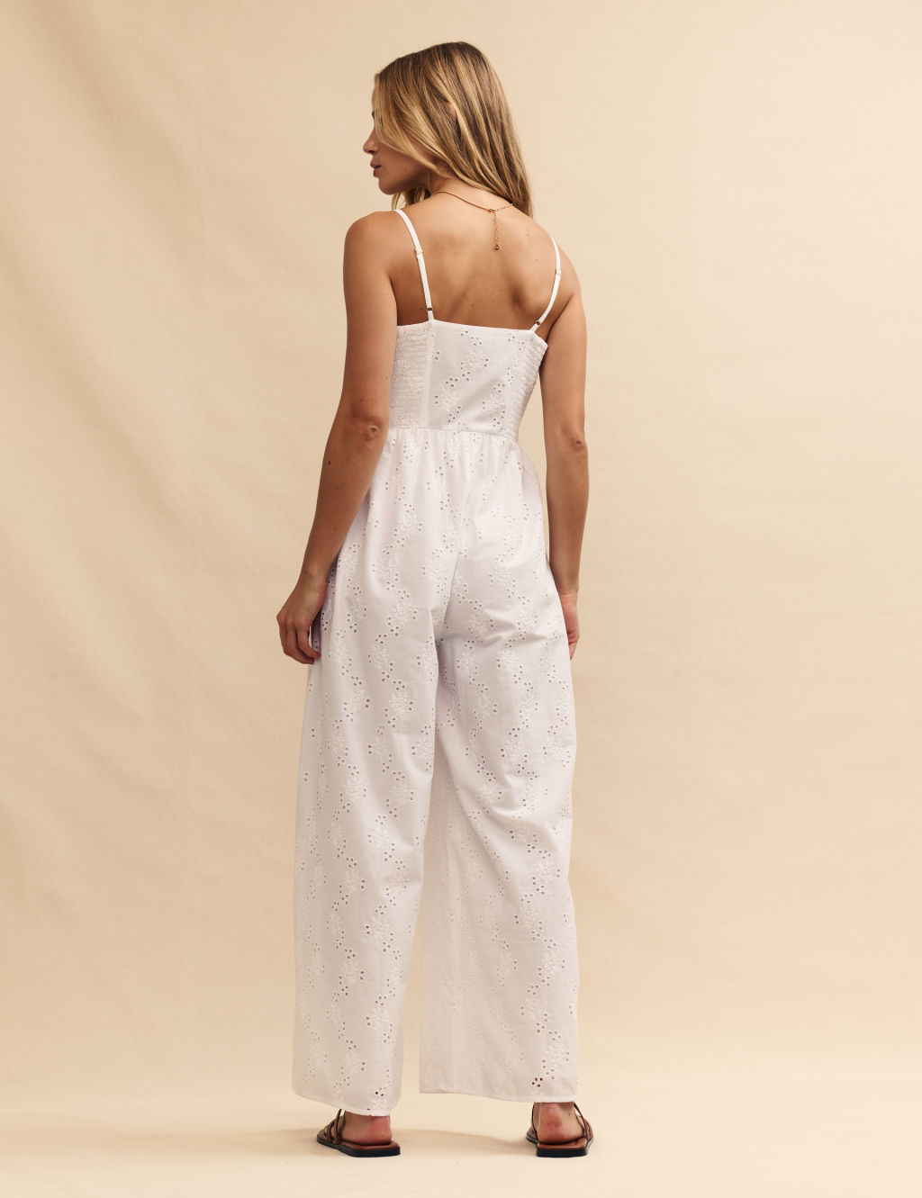 Pure Cotton Broderie Sleeveless Jumpsuit 6 of 6