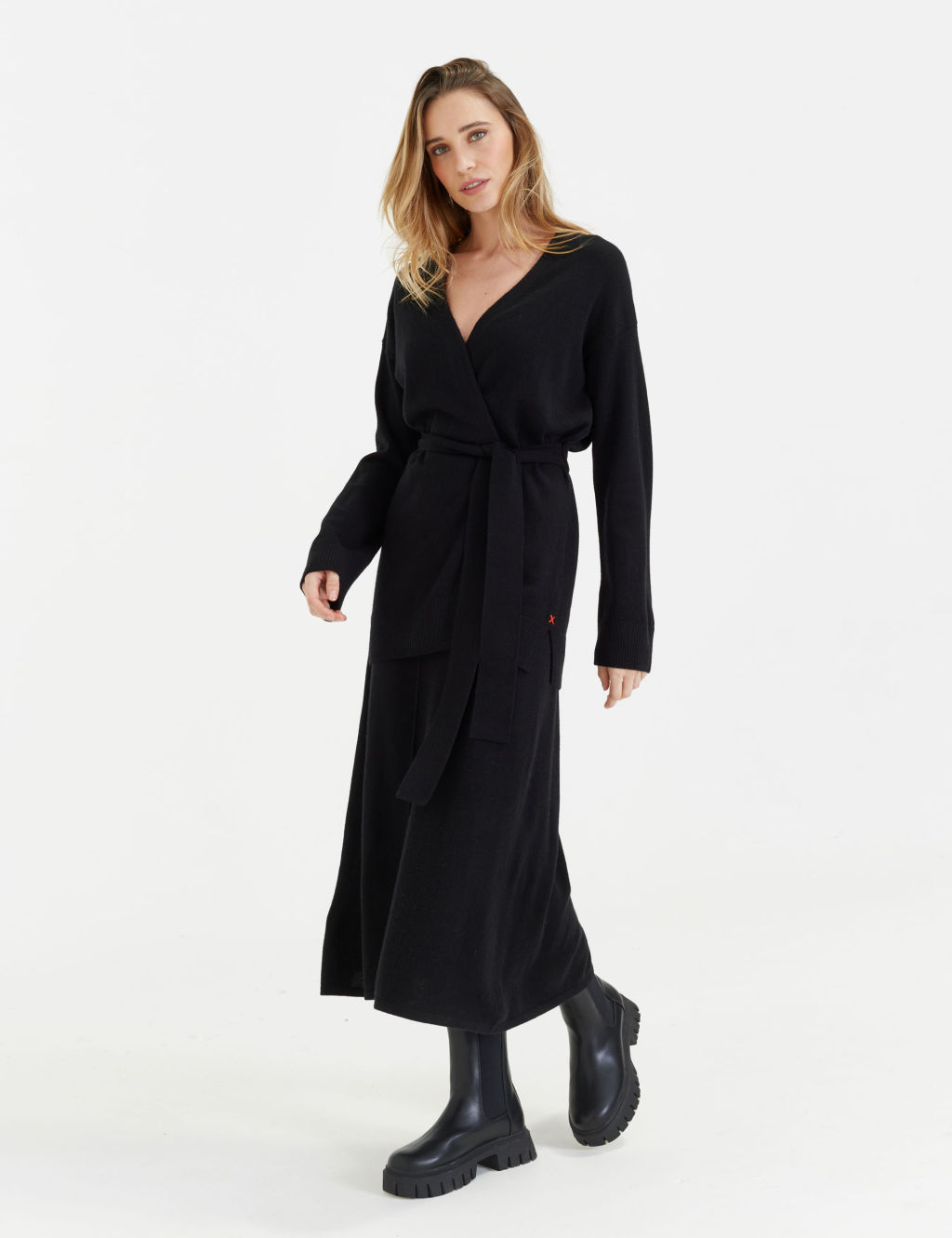 Wool Rich With Cashmere Belted Cardigan