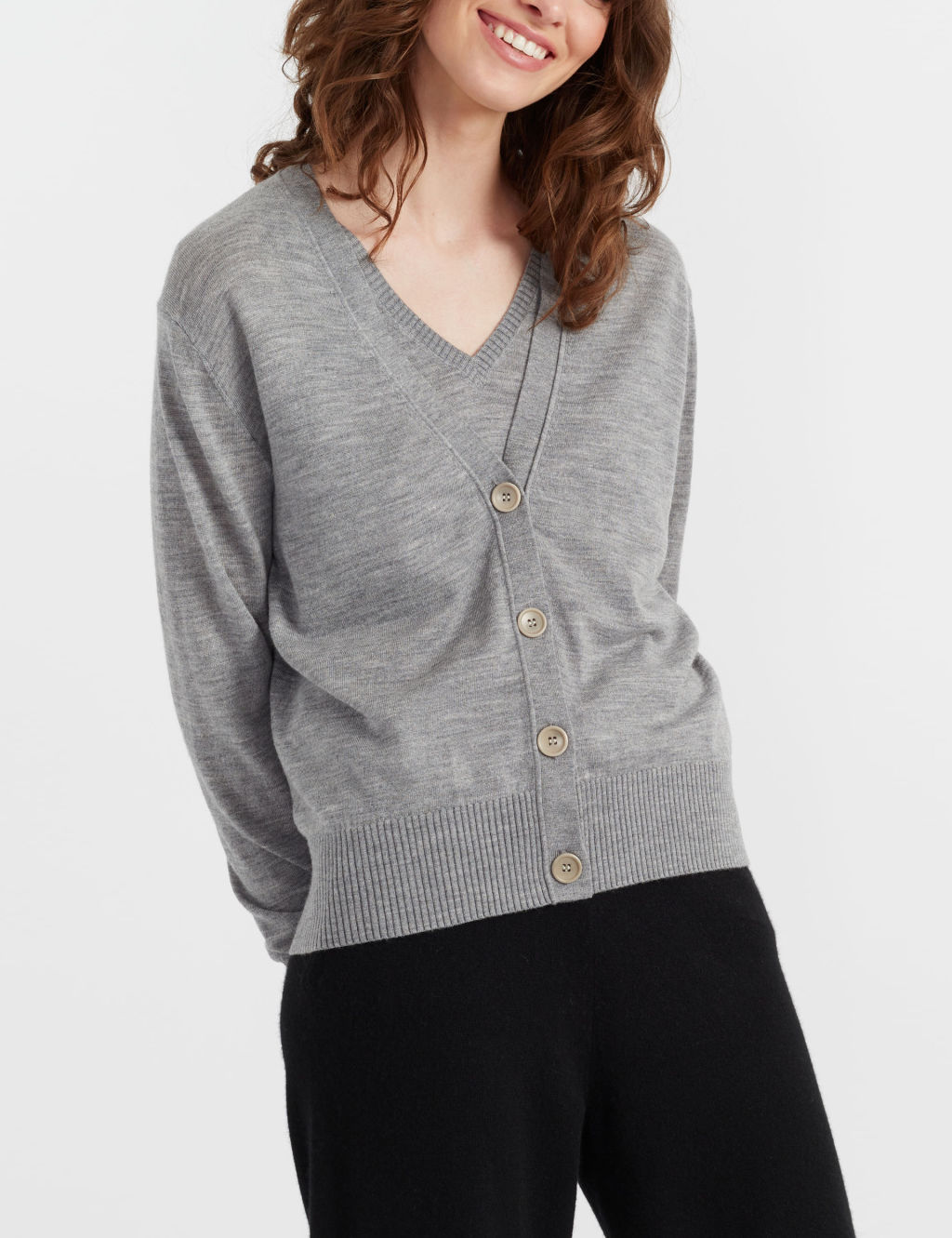 Pure Merino Wool V-Neck Cardigan
