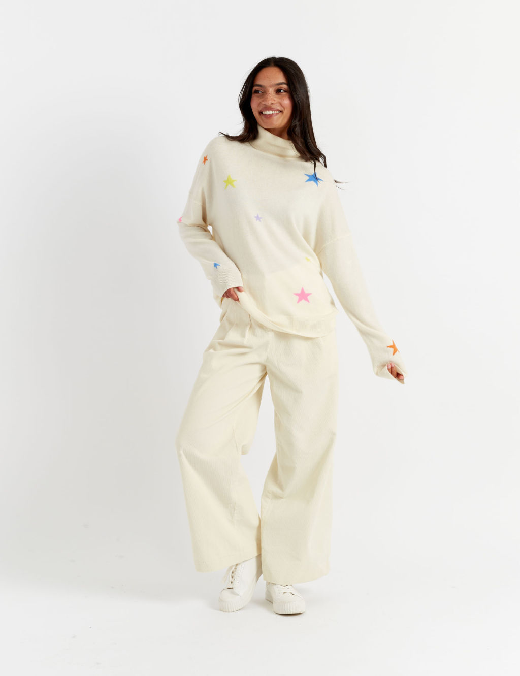 Wool Rich Roll Neck Jumper with Cashmere