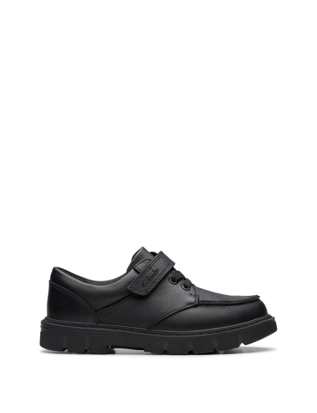 Kids' Leather Riptape School Shoes (10 Small - 2.5 Large)