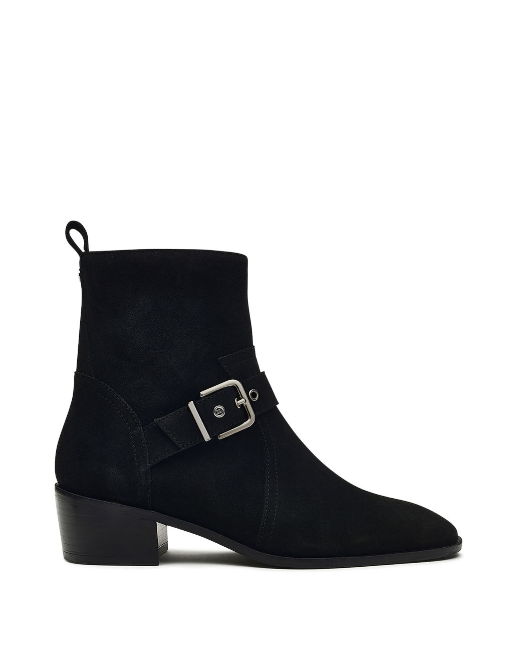 Mayflower Lane Suede Buckle Ankle Boots