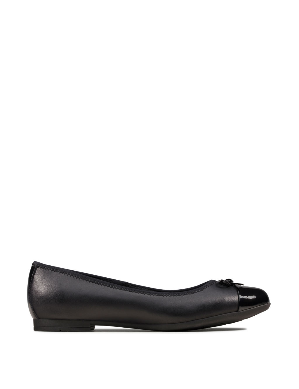 Kids' Leather Bow Ballet Pumps (3 Small - 5½ Small)