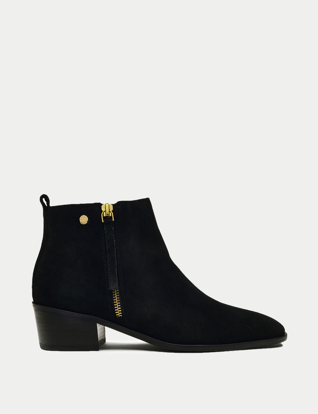 Suede Block Heel Ankle Boots