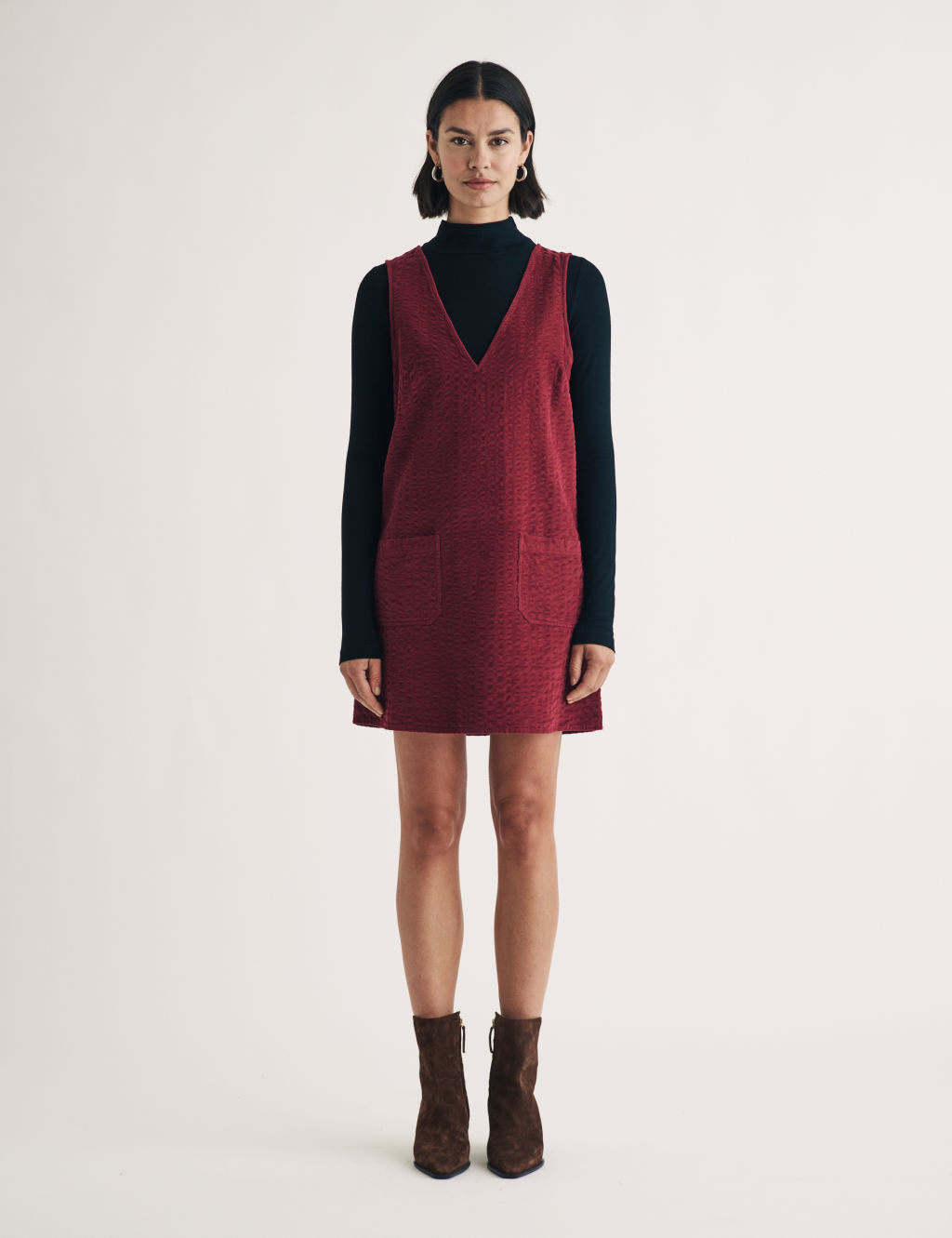 Pure Cotton V-Neck Mini Dress