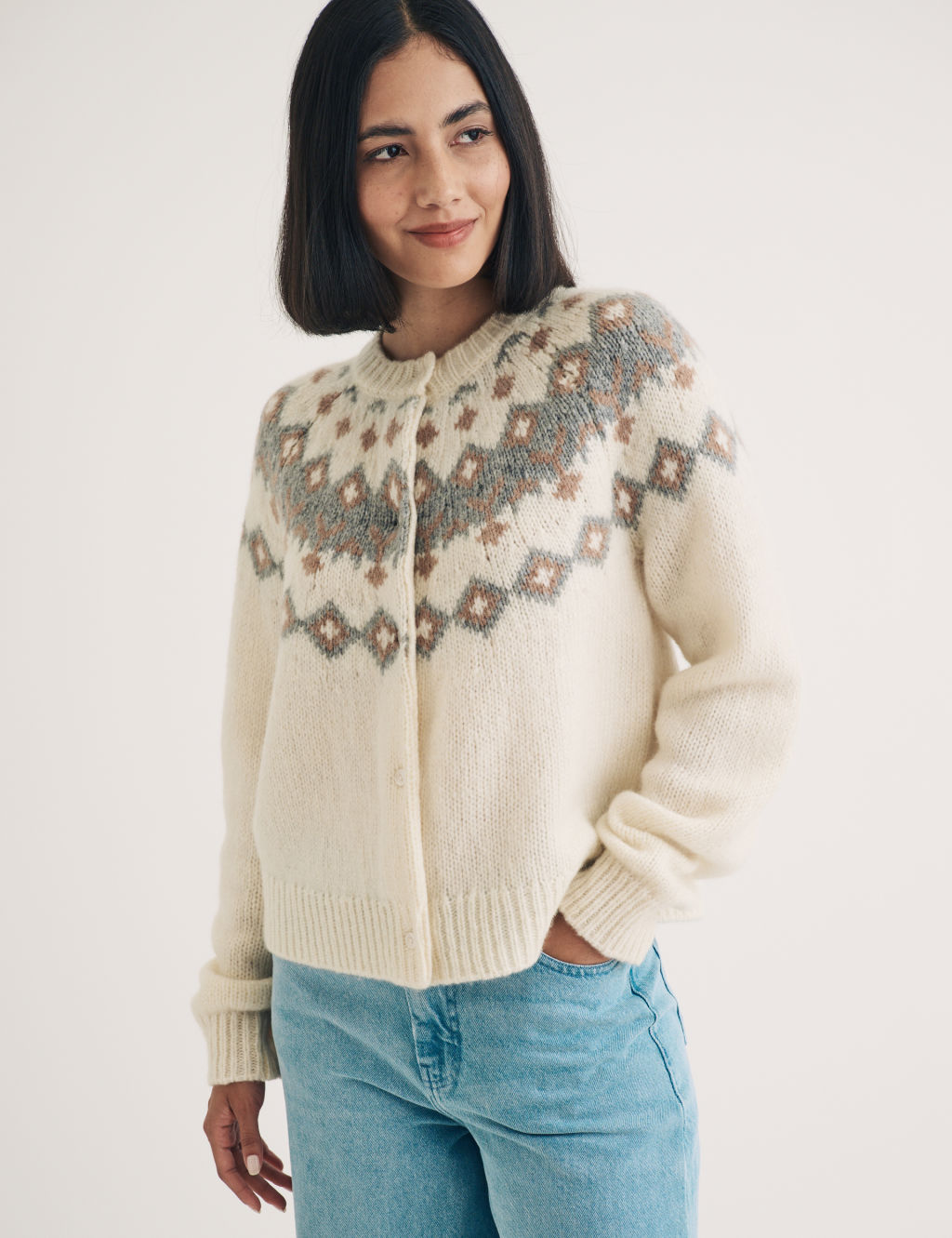 Wool Rich Fair Isle Cardigan