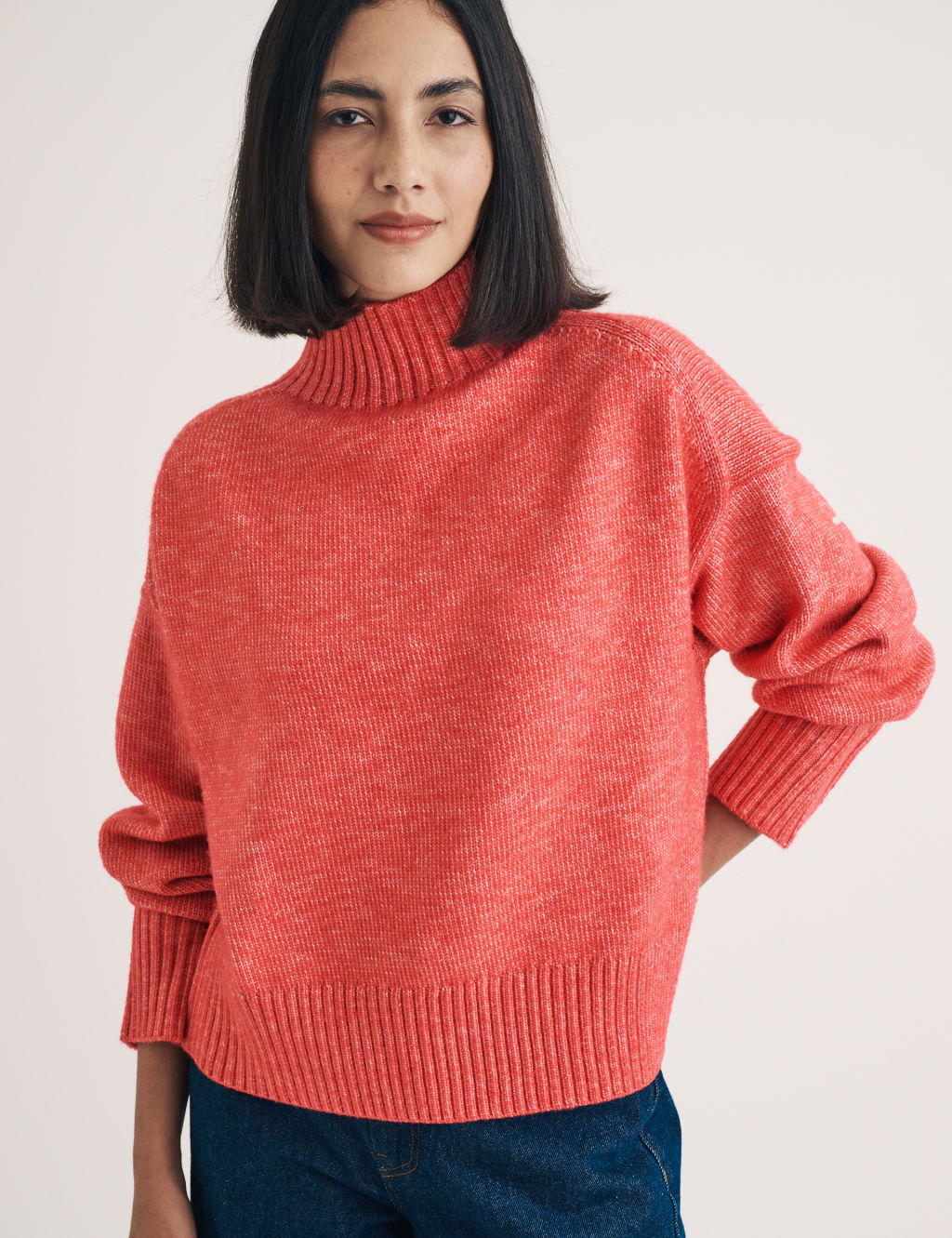 Funnel Neck Relaxed Jumper