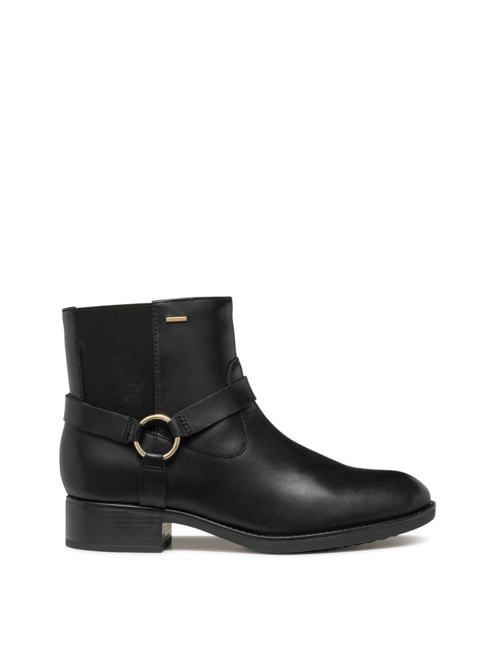 Leather Block Heel Ankle Boots