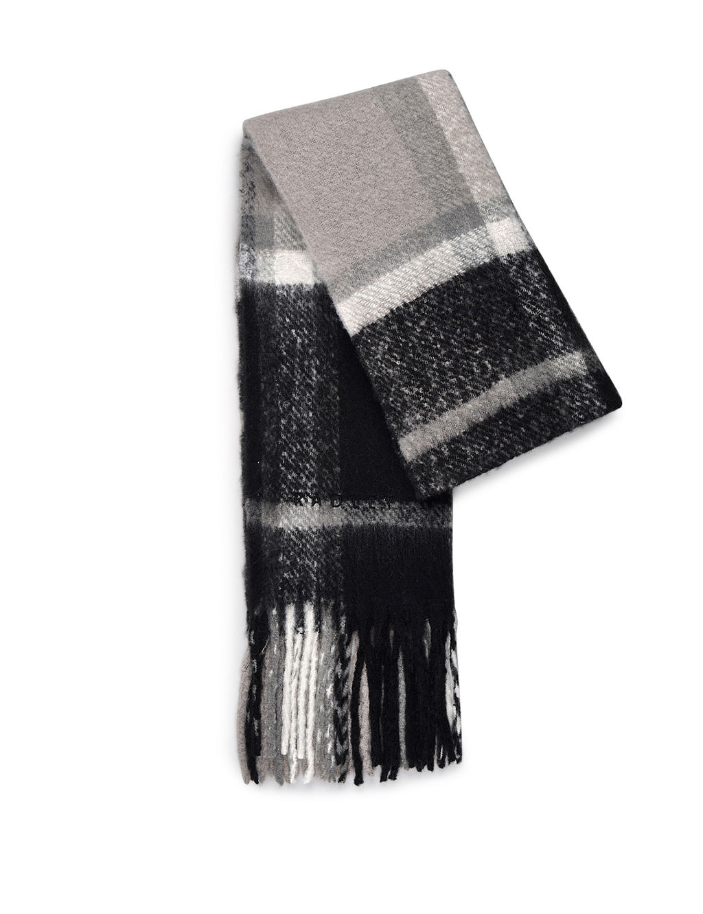 Checked Tassel Scarf