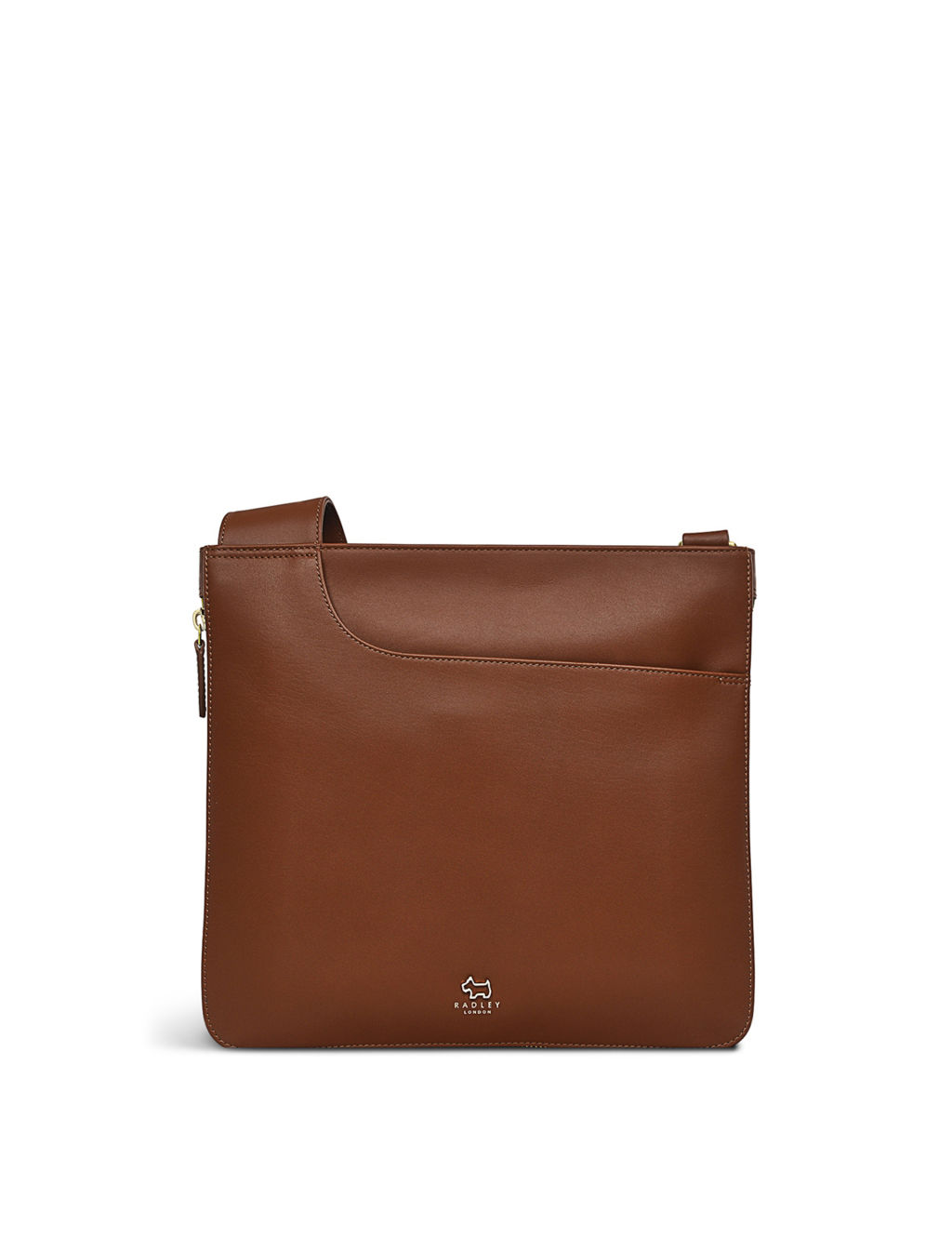 Pockets Leather Zip Around Cross Body Bag