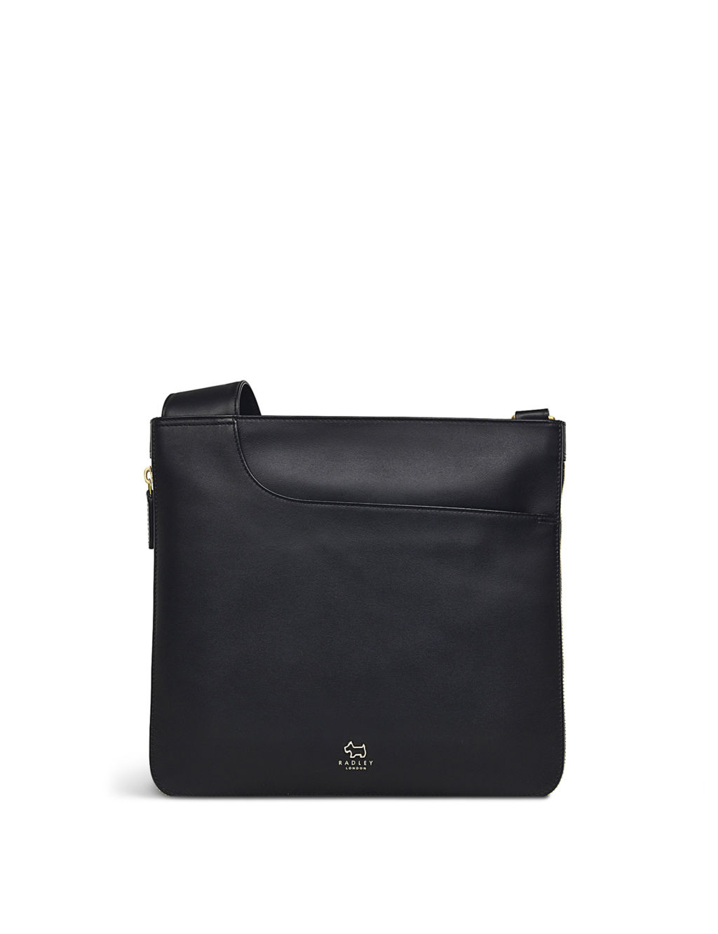 Pockets Leather Zip Around Cross Body Bag
