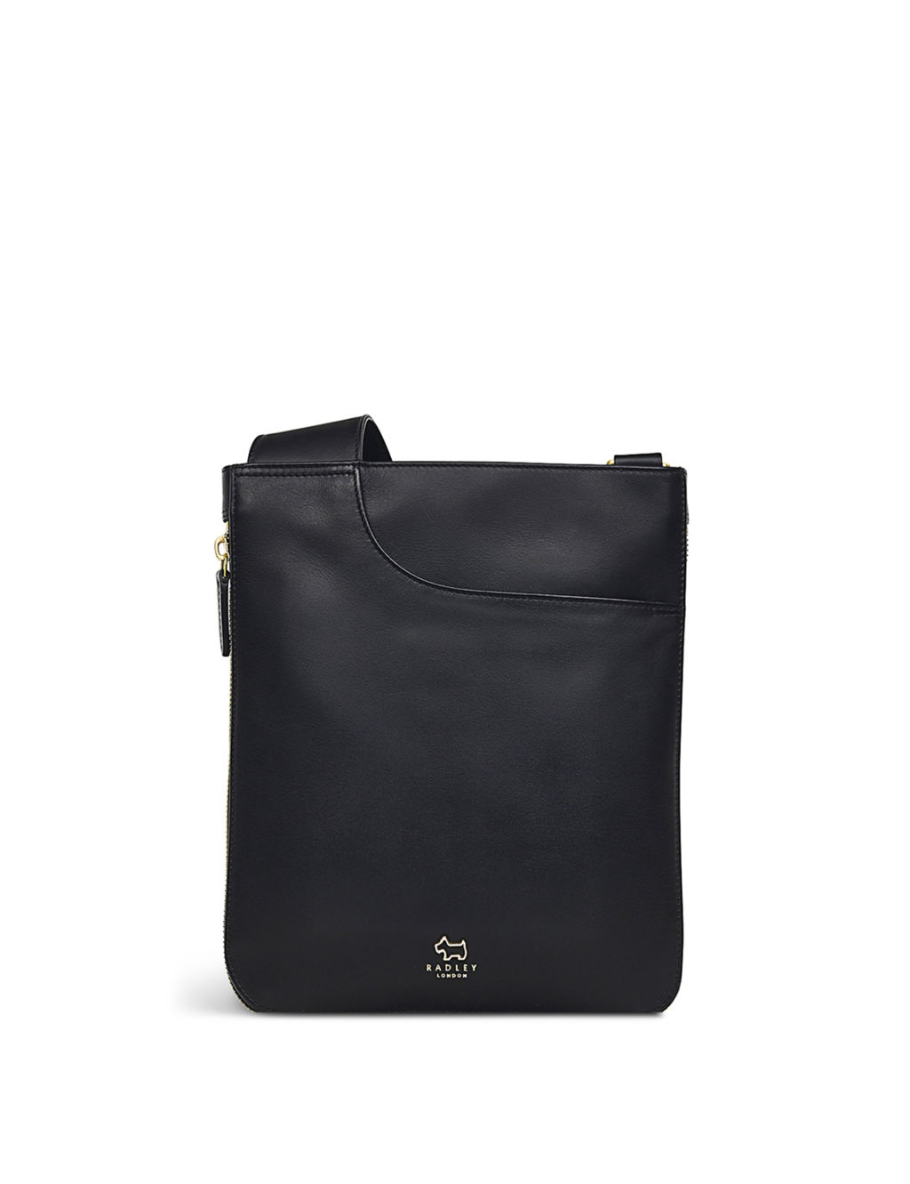 Pockets Leather Zip Around Cross Body Bag