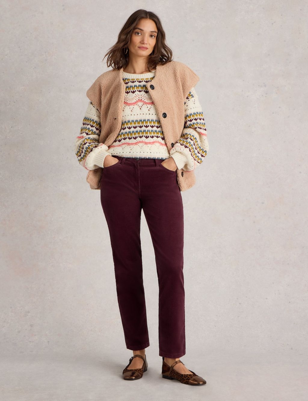 Cord Straight Leg Trousers