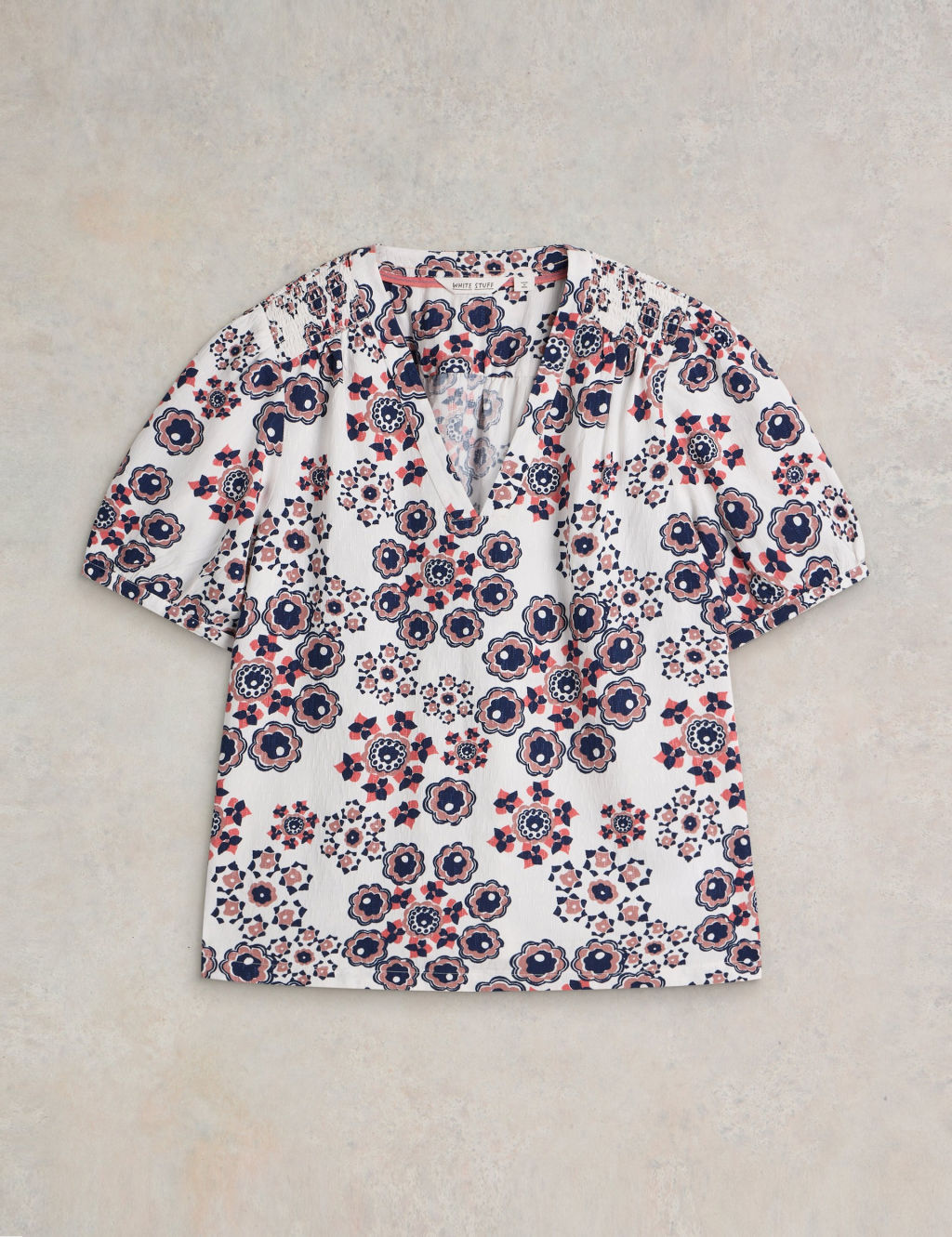 Textured Floral V-Neck Blouse 1 of 6