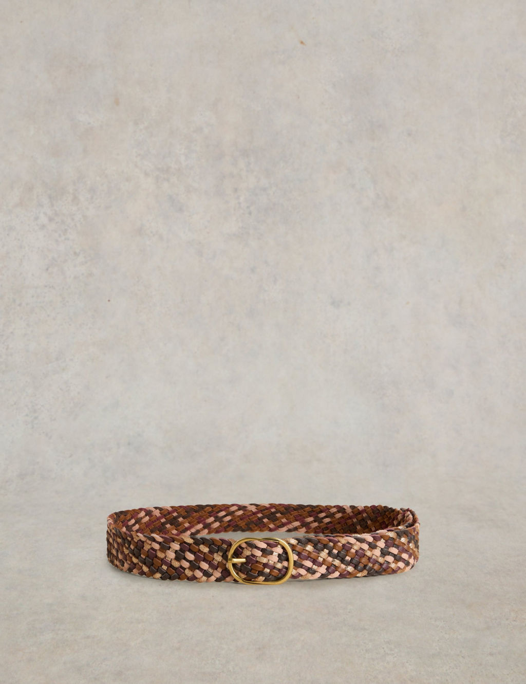 Leather Woven Buckle Belt