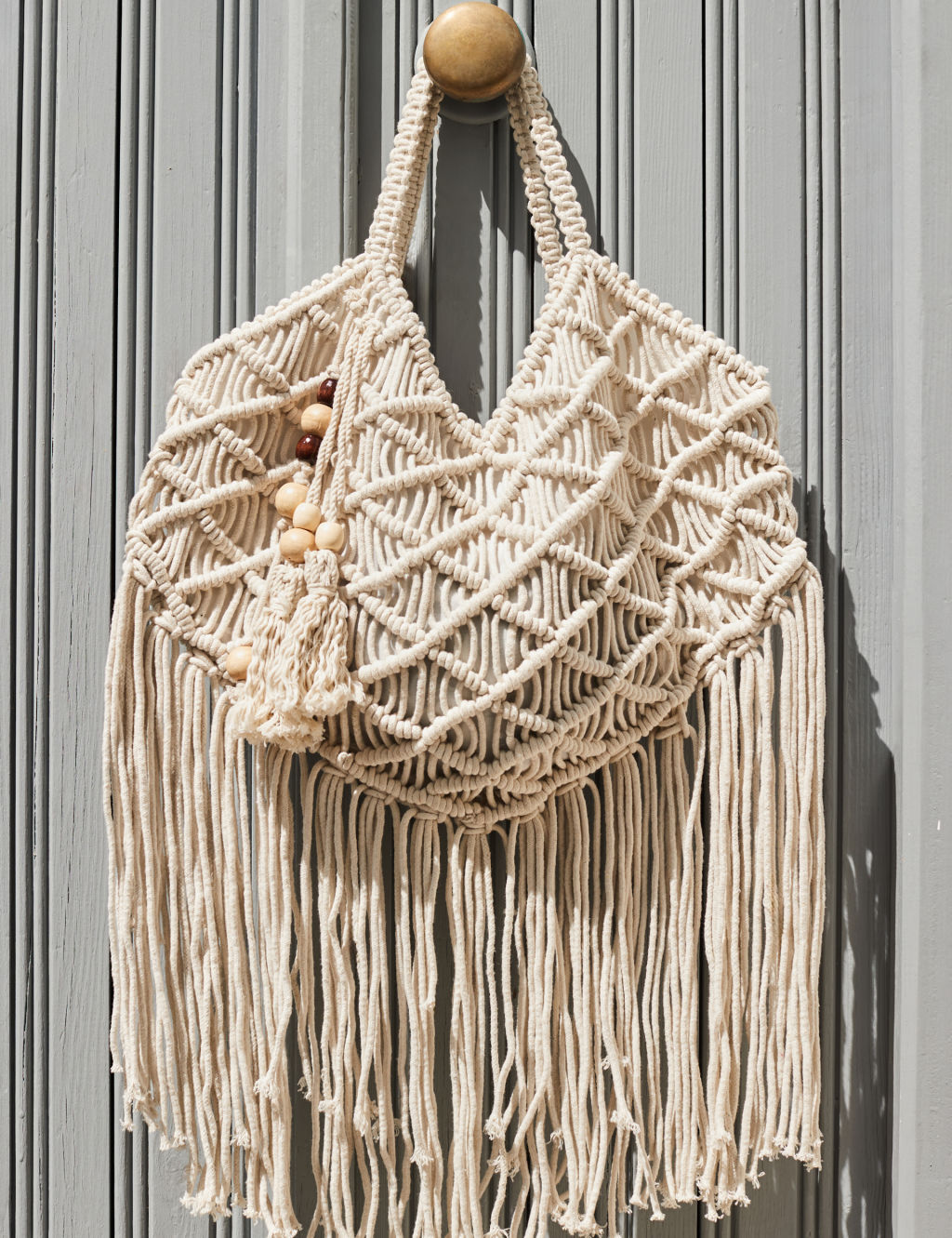 Macrame Fringed Tote Bag