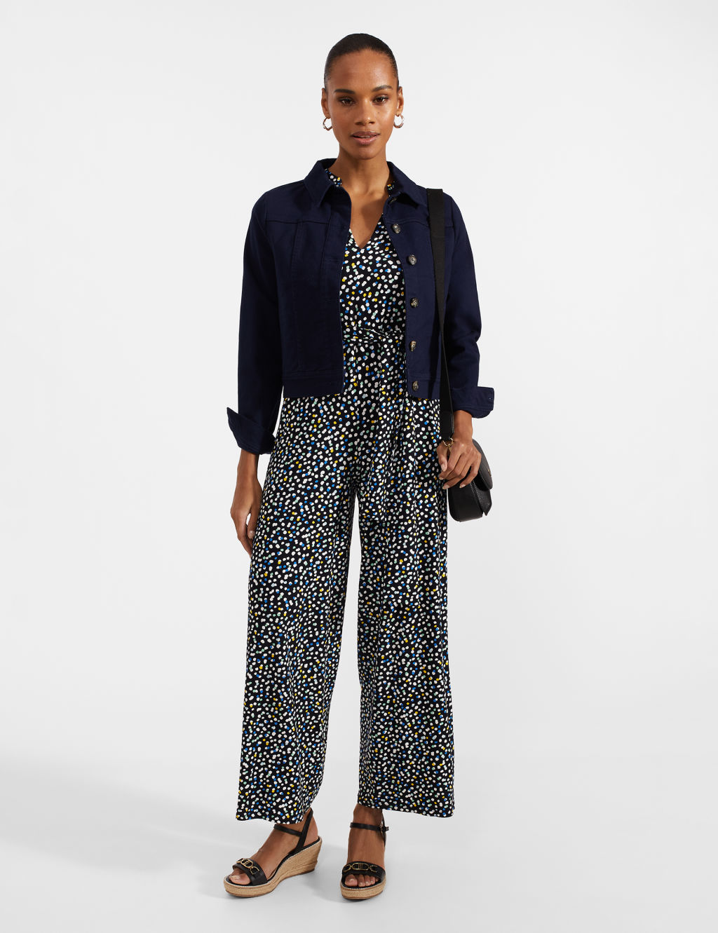 Jersey Polka Dot Cropped Jumpsuit 5 of 6