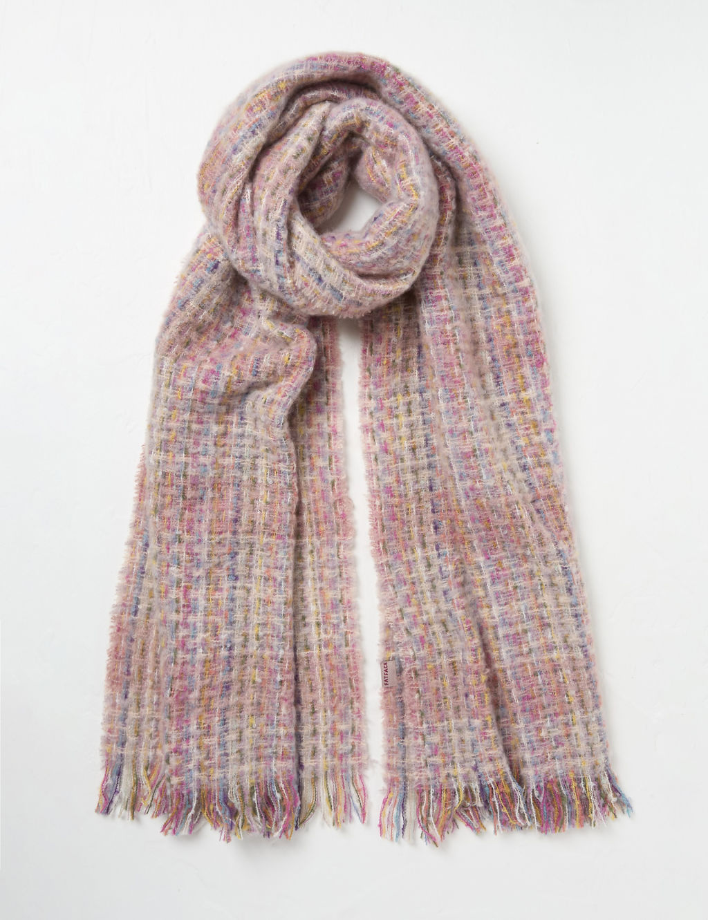 Checked Fringed Scarf