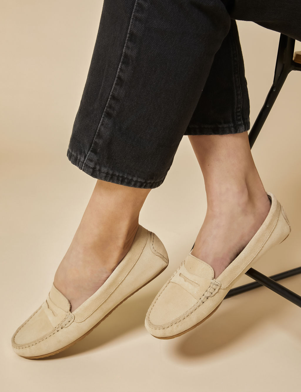 Suede Slip On Loafers