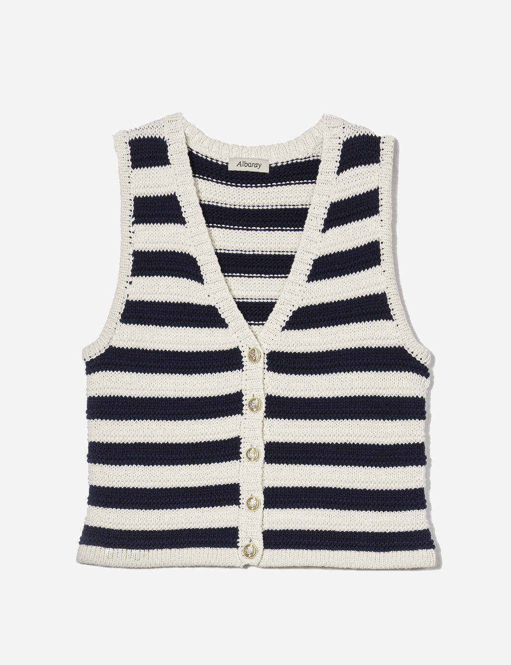 Pure Cotton Striped Cardigan 1 of 4
