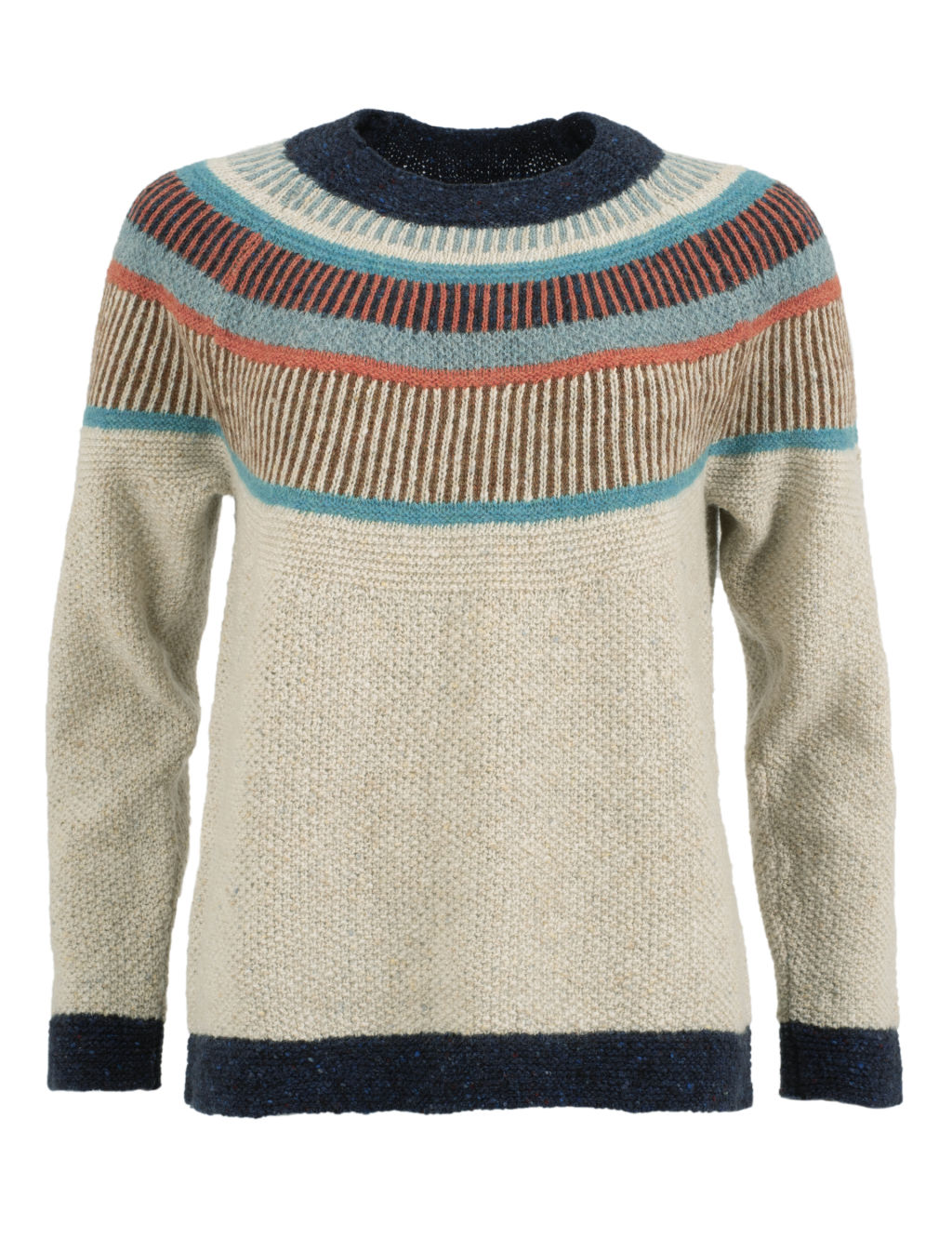 Pure Wool Striped Crew Neck Jumper 1 of 6
