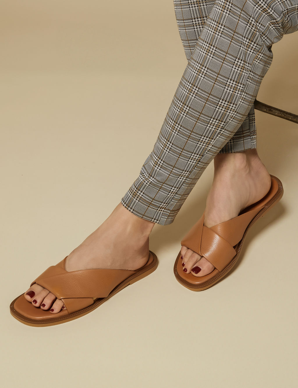 Leather Flat Mules