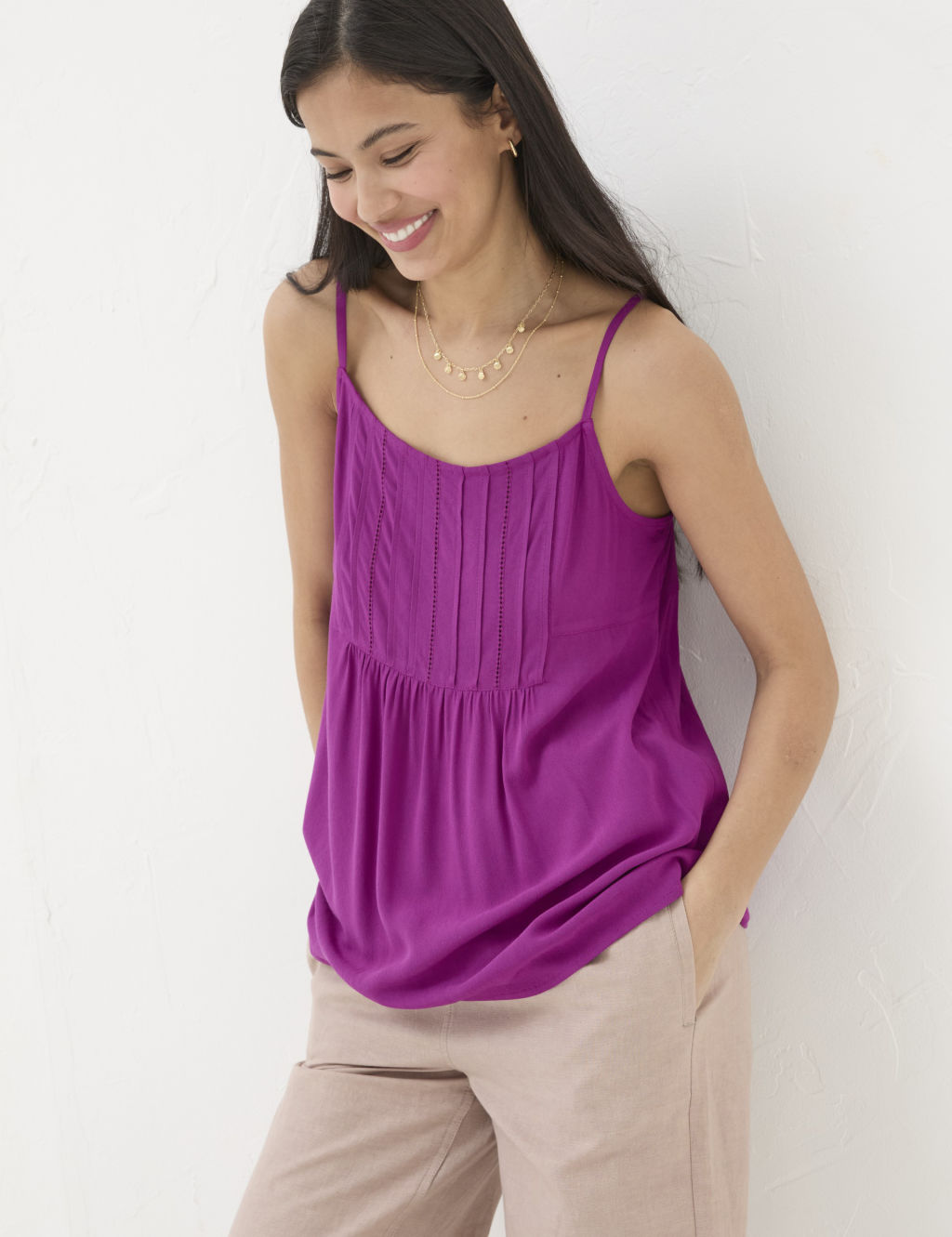 Pleat Detail Cami Top