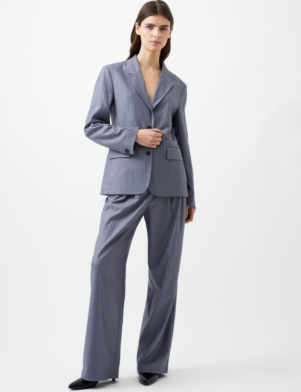 Pinstripe Single Breasted Blazer