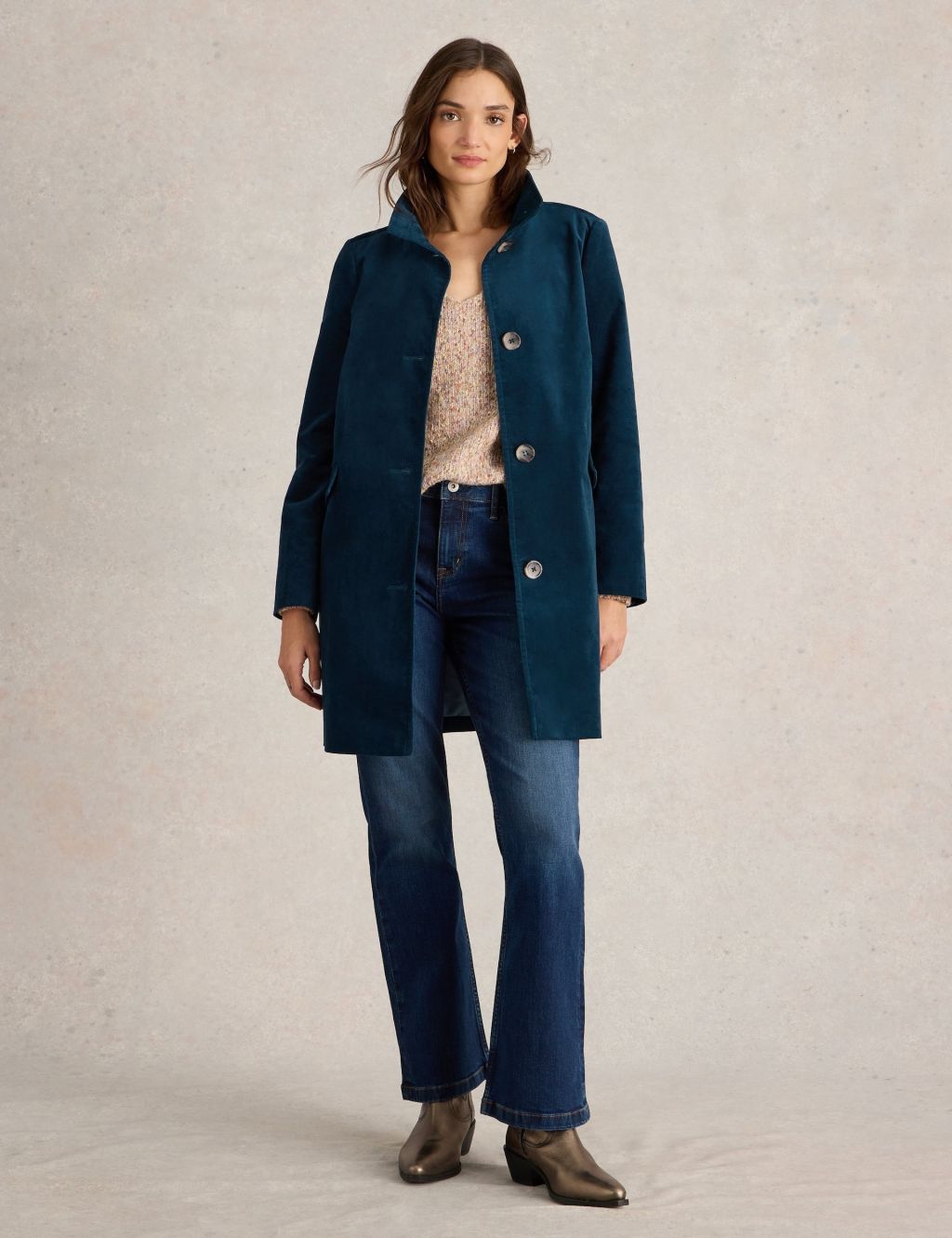 Cotton Rich Velvet Overcoat