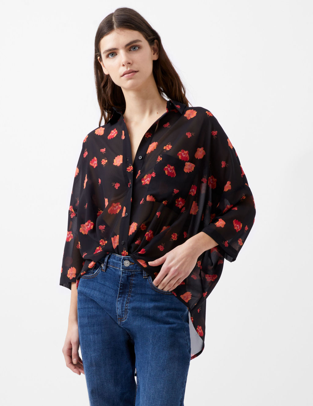 Floral Collared Top
