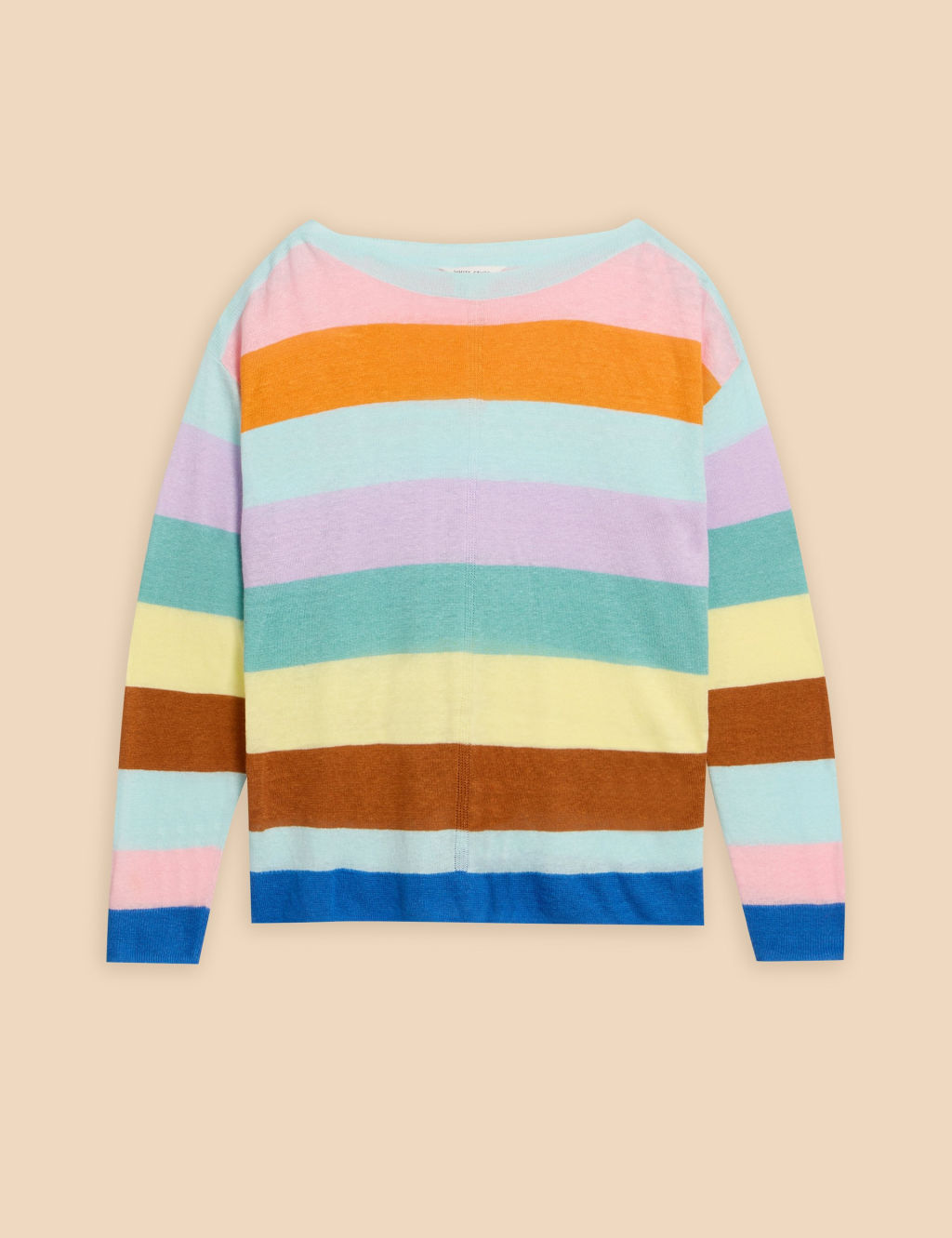 Pure Linen Striped Crew Neck Jumper 1 of 6