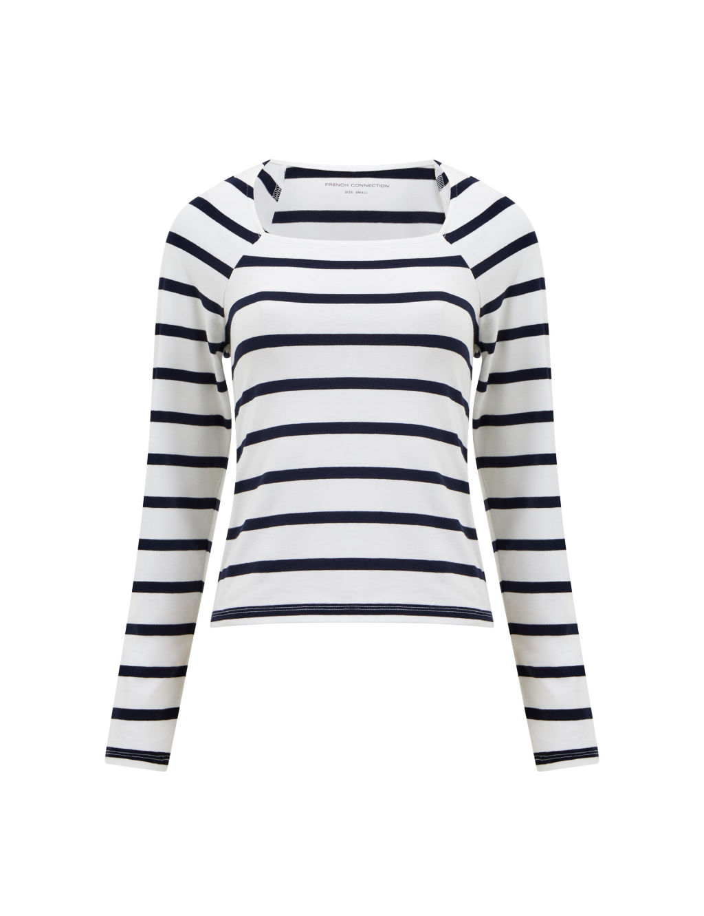 Cotton Rich Striped Square Neck Top 1 of 4