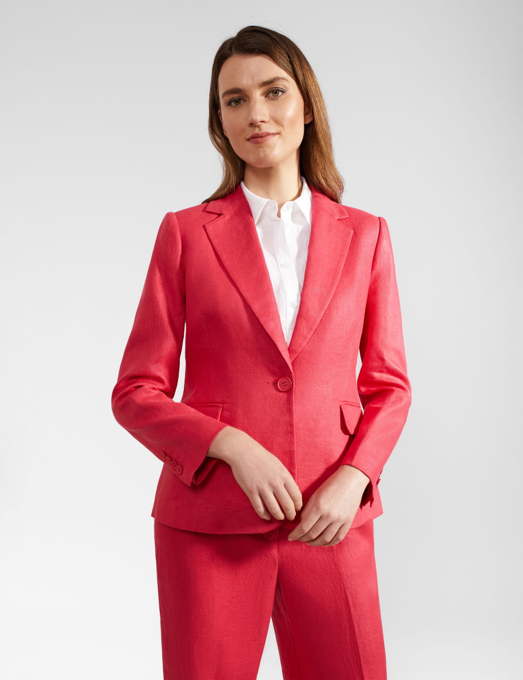 Pure Linen Single Breasted Blazer