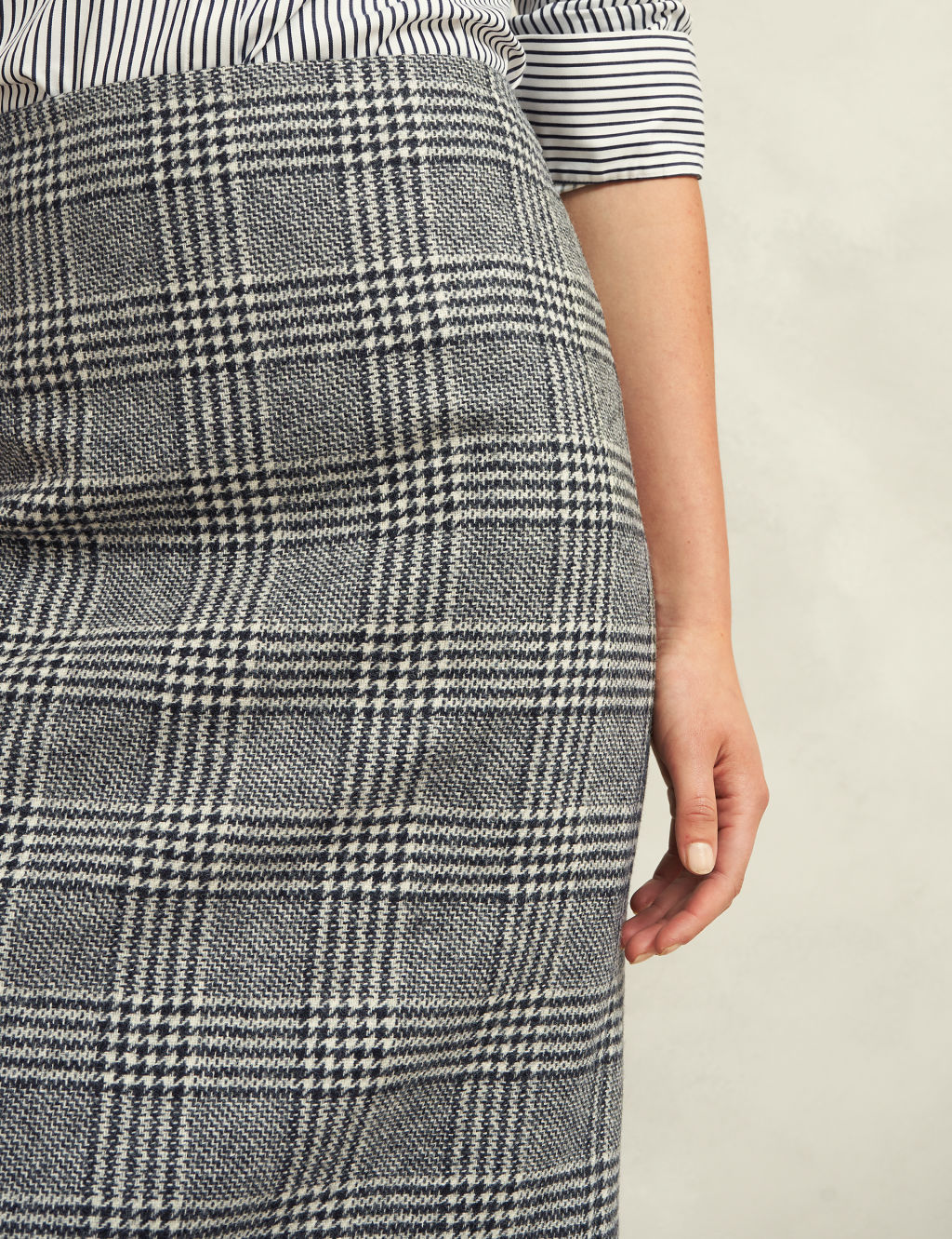 Pure Wool Checked Mini Pencil Skirt 7 of 7