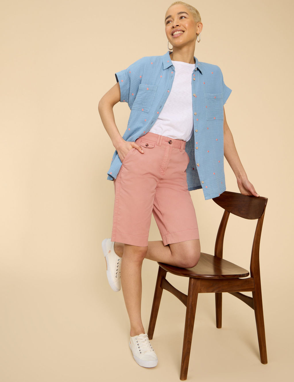 Cotton Rich Knee Length Chino Shorts