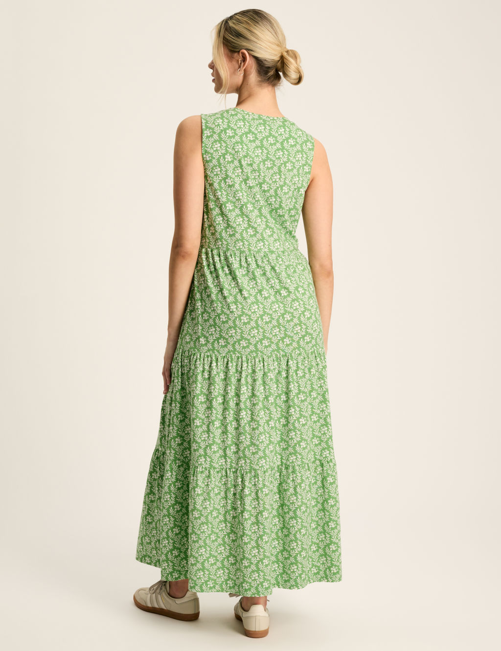 Cotton Rich Floral Midaxi Tiered Dress | Joules | M&S