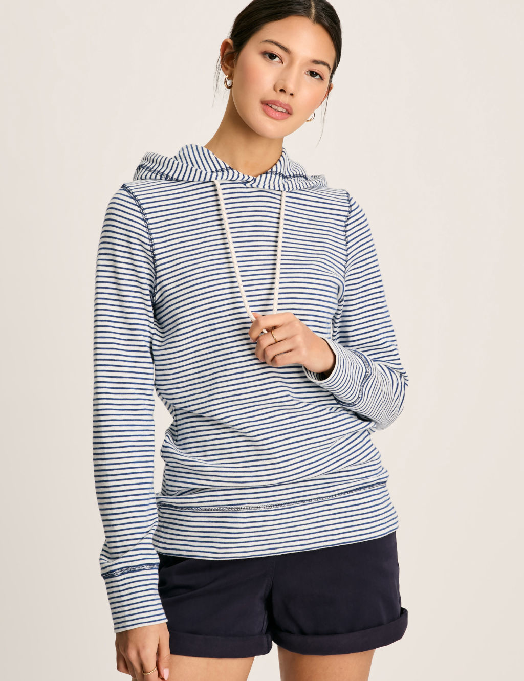 Cotton Rich Striped Hoodie